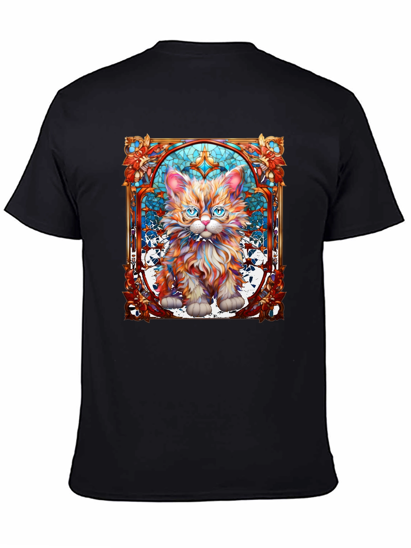 Stained Glass Cat Graphic Tee