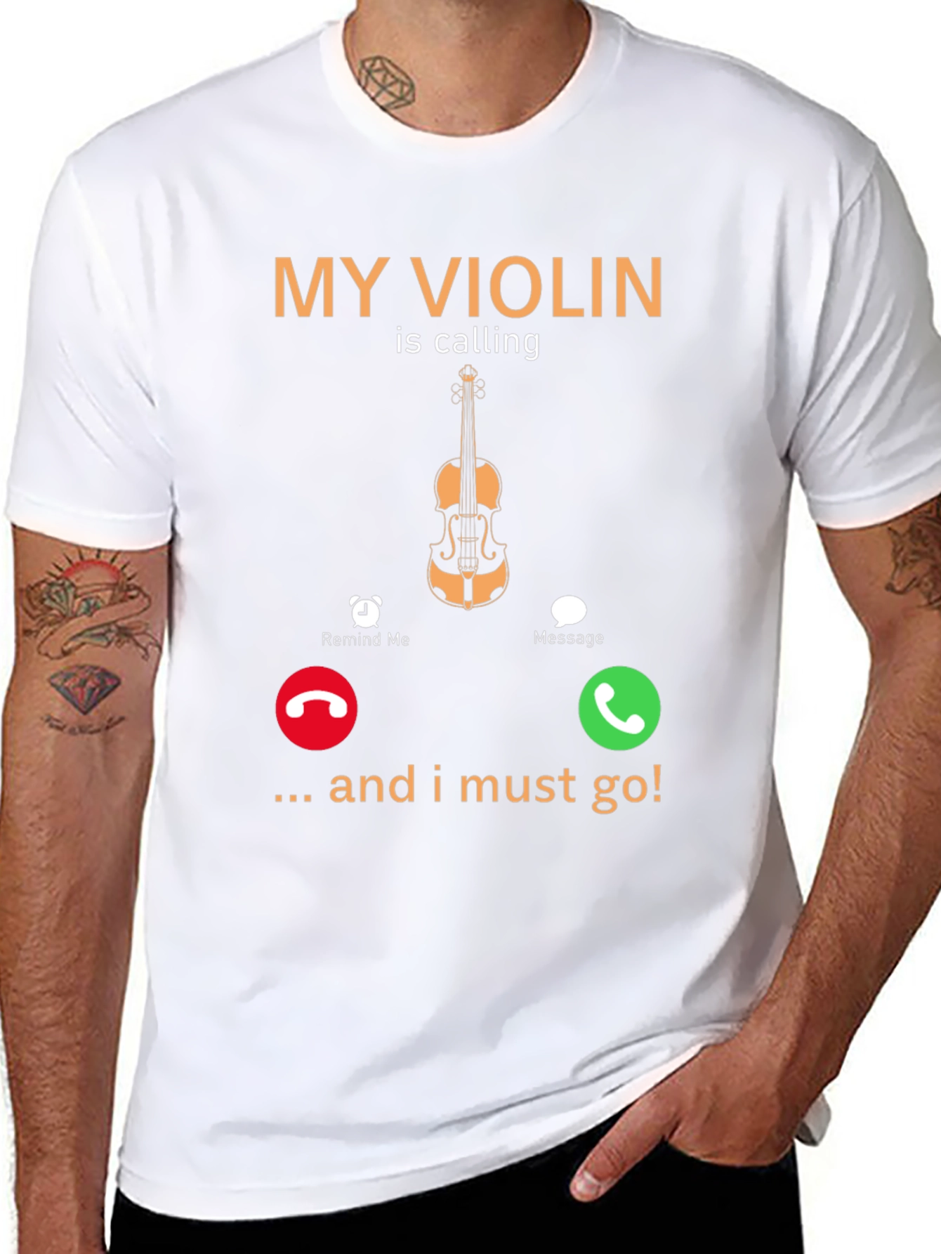 My Violin Is Calling Funny Music T-Shirt