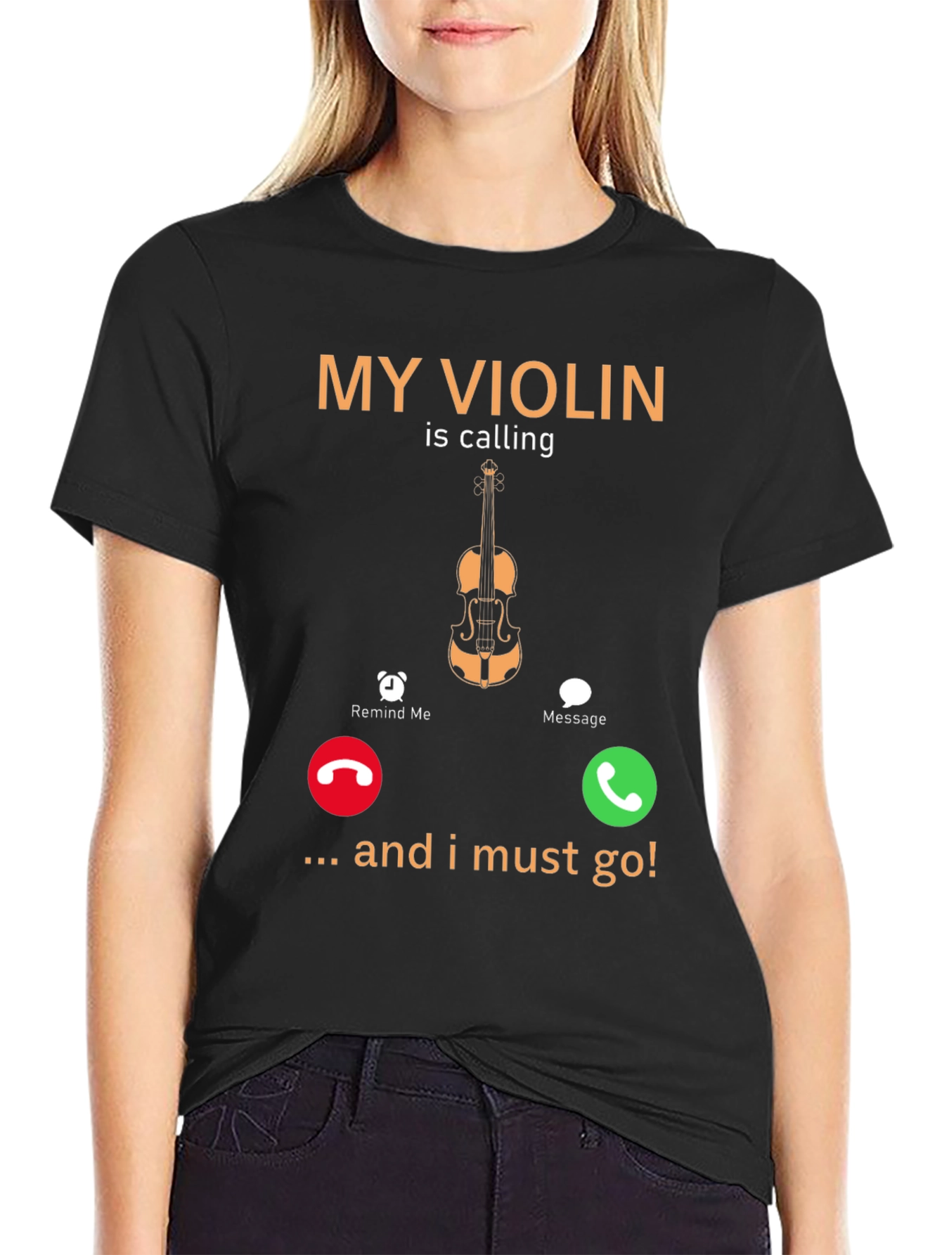 My Violin Is Calling Funny Music T-Shirt