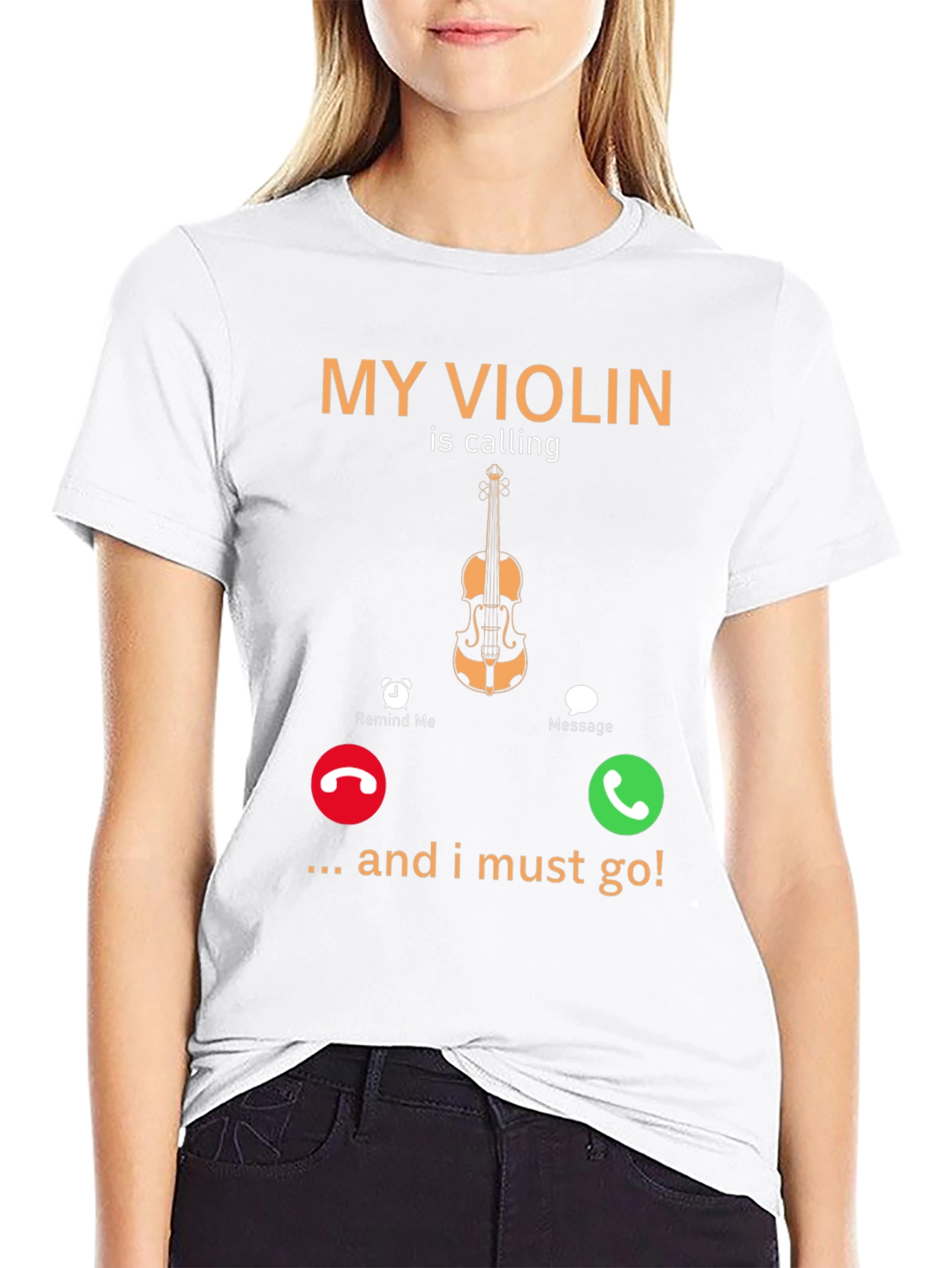 My Violin Is Calling Funny Music T-Shirt