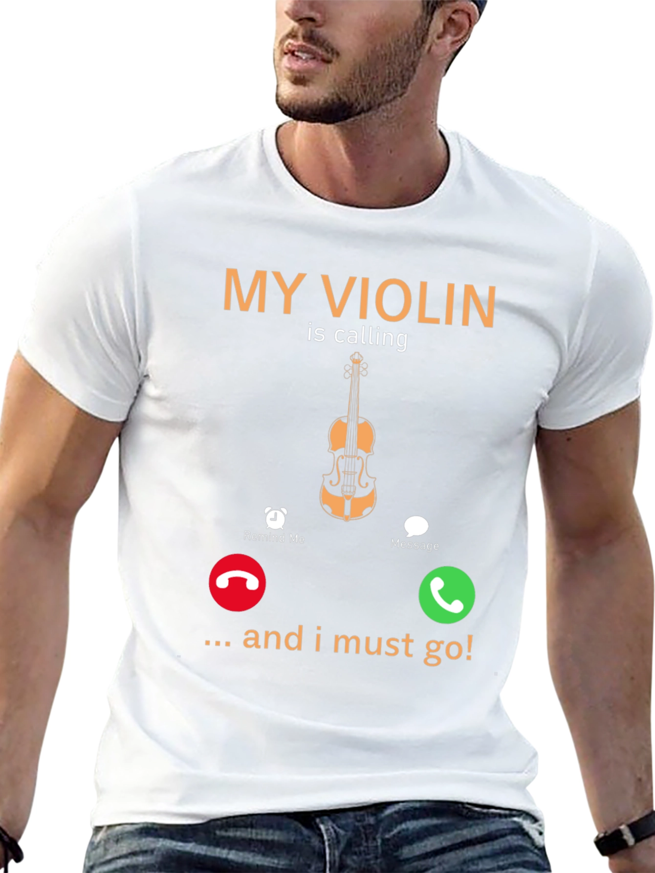 My Violin Is Calling Funny Music T-Shirt