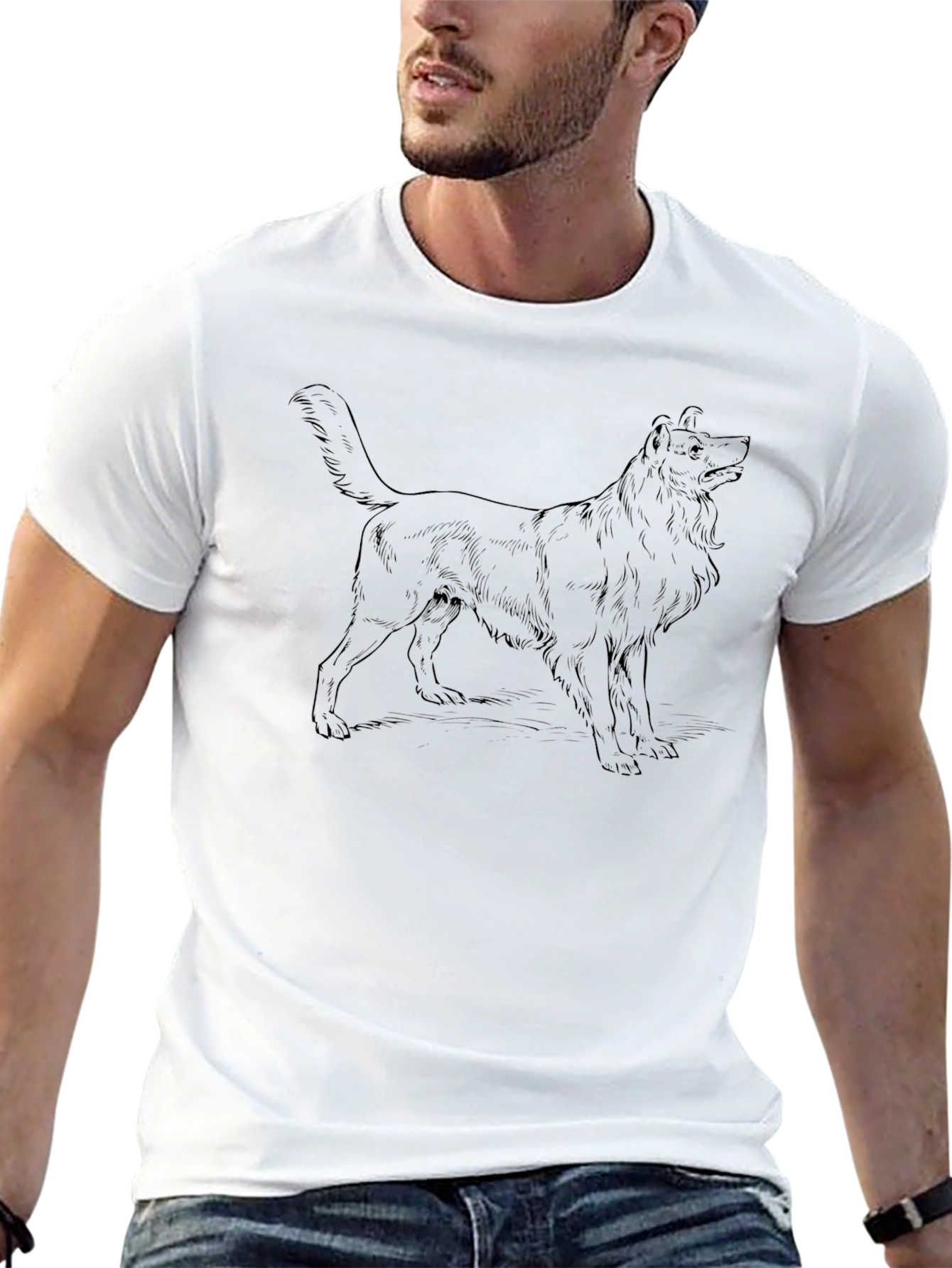 Black Dog Graphic Tee - Mens Fashion