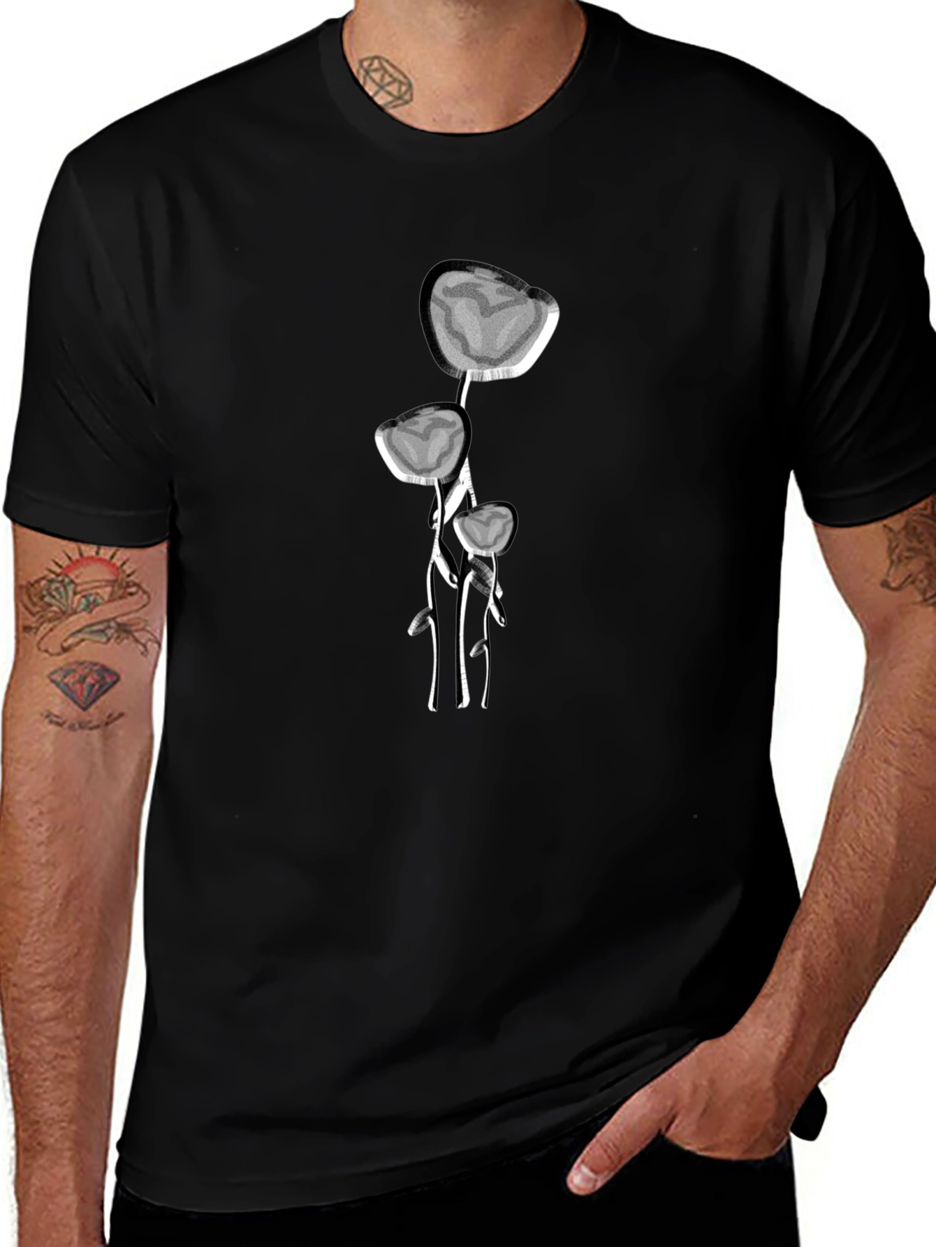 Abstract Floral Design T-Shirt