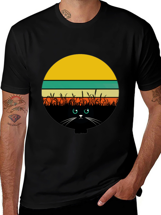 Retro Cat T-Shirt - Vintage Style Graphic Tee