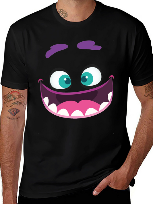 Monster Face Graphic Tee - Fun Cartoon Design
