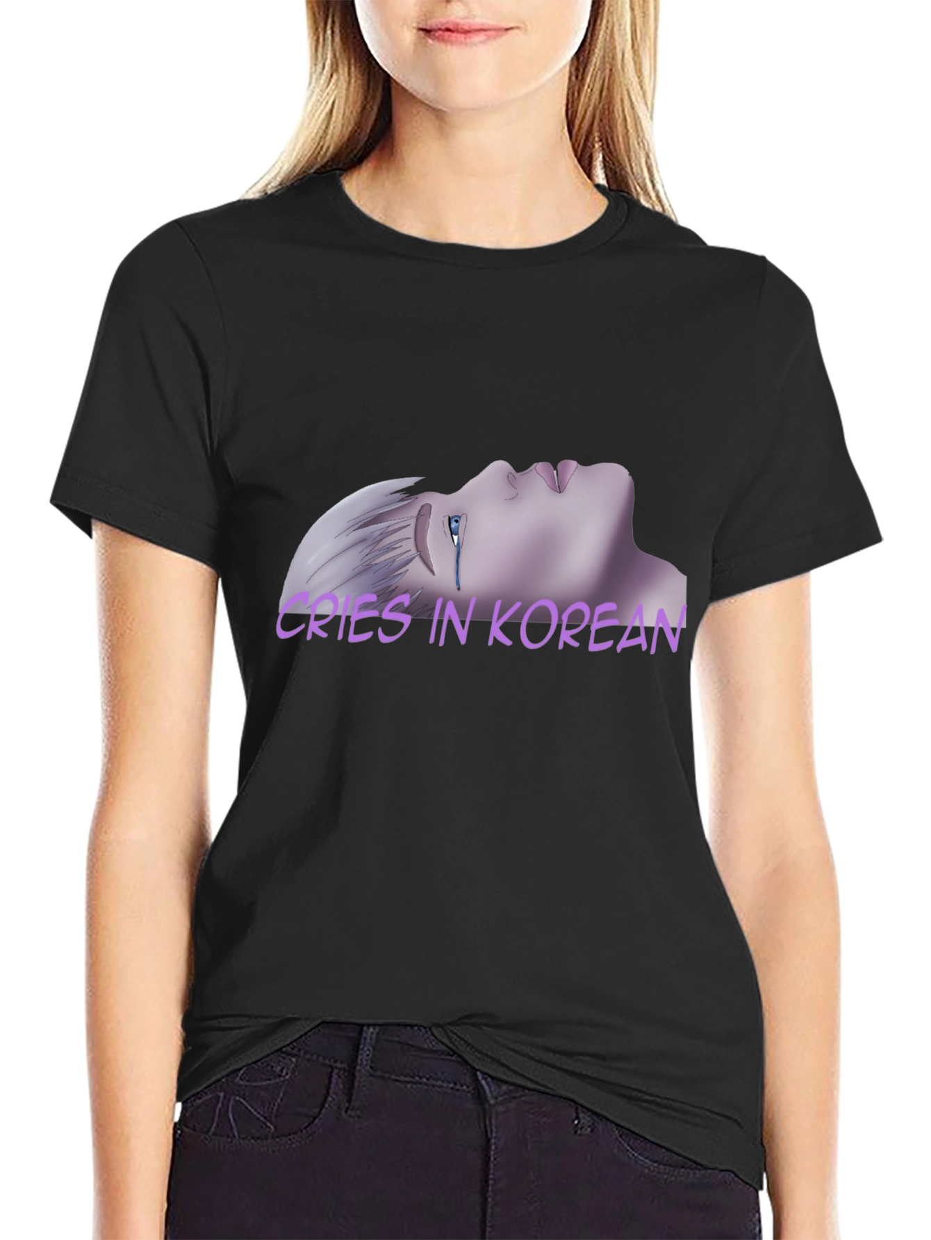 Cries in Korean Black T-Shirt