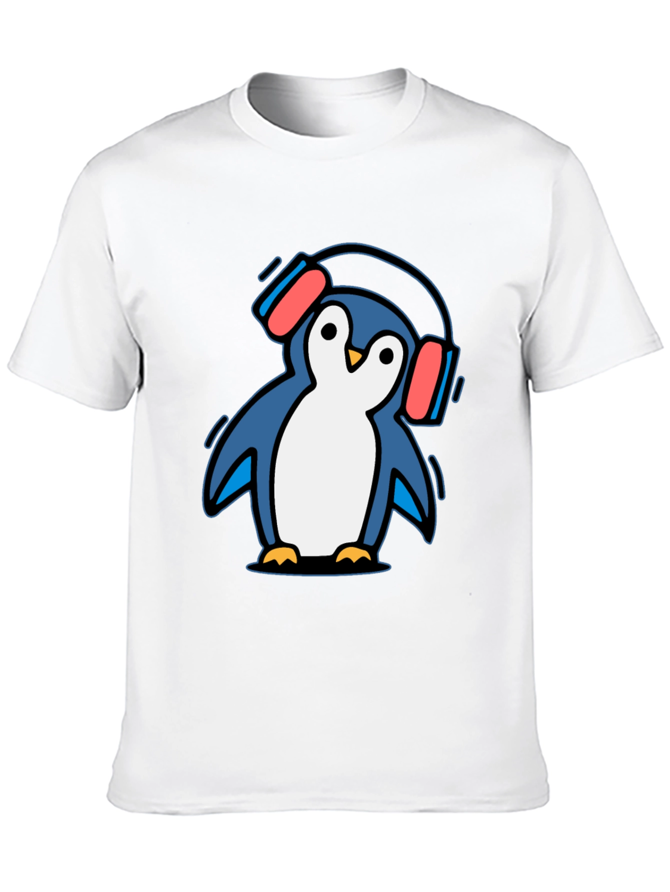 Penguin Headphone T-Shirt - Cool Graphic Tee