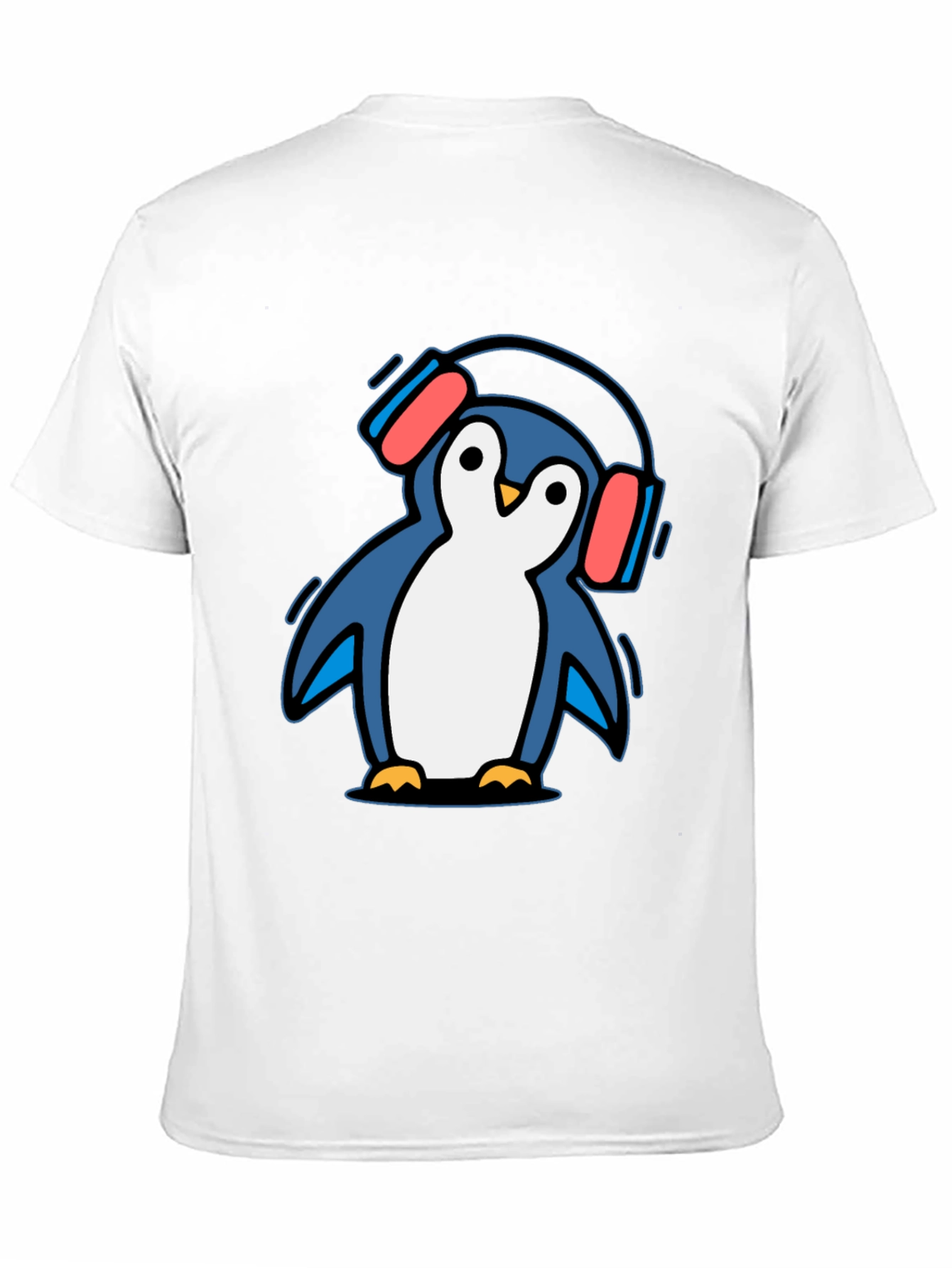 Penguin Headphone T-Shirt - Cool Graphic Tee