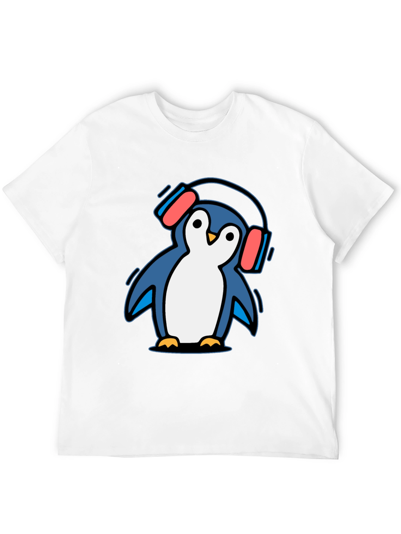 Penguin Headphone T-Shirt - Cool Graphic Tee