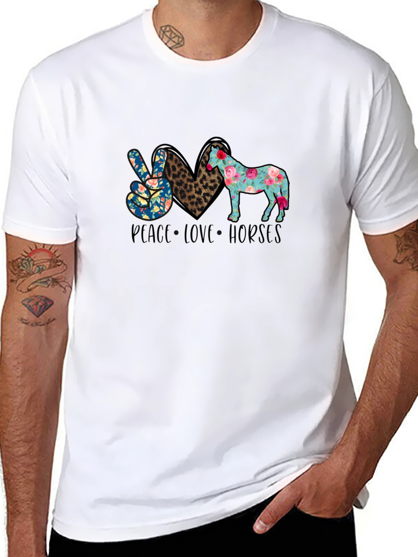 Peace Love Horses Graphic Tee