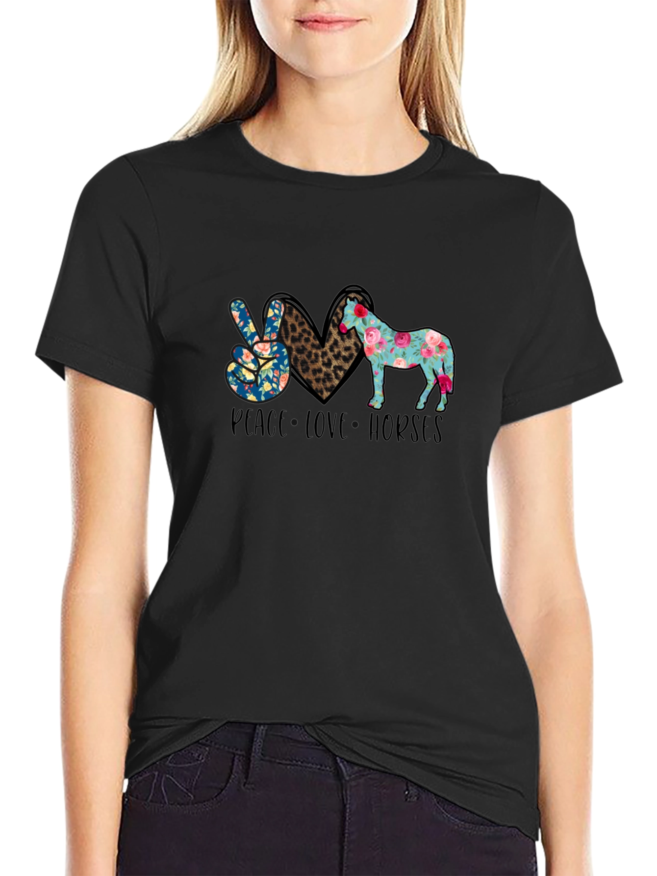 Peace Love Horses Graphic Tee