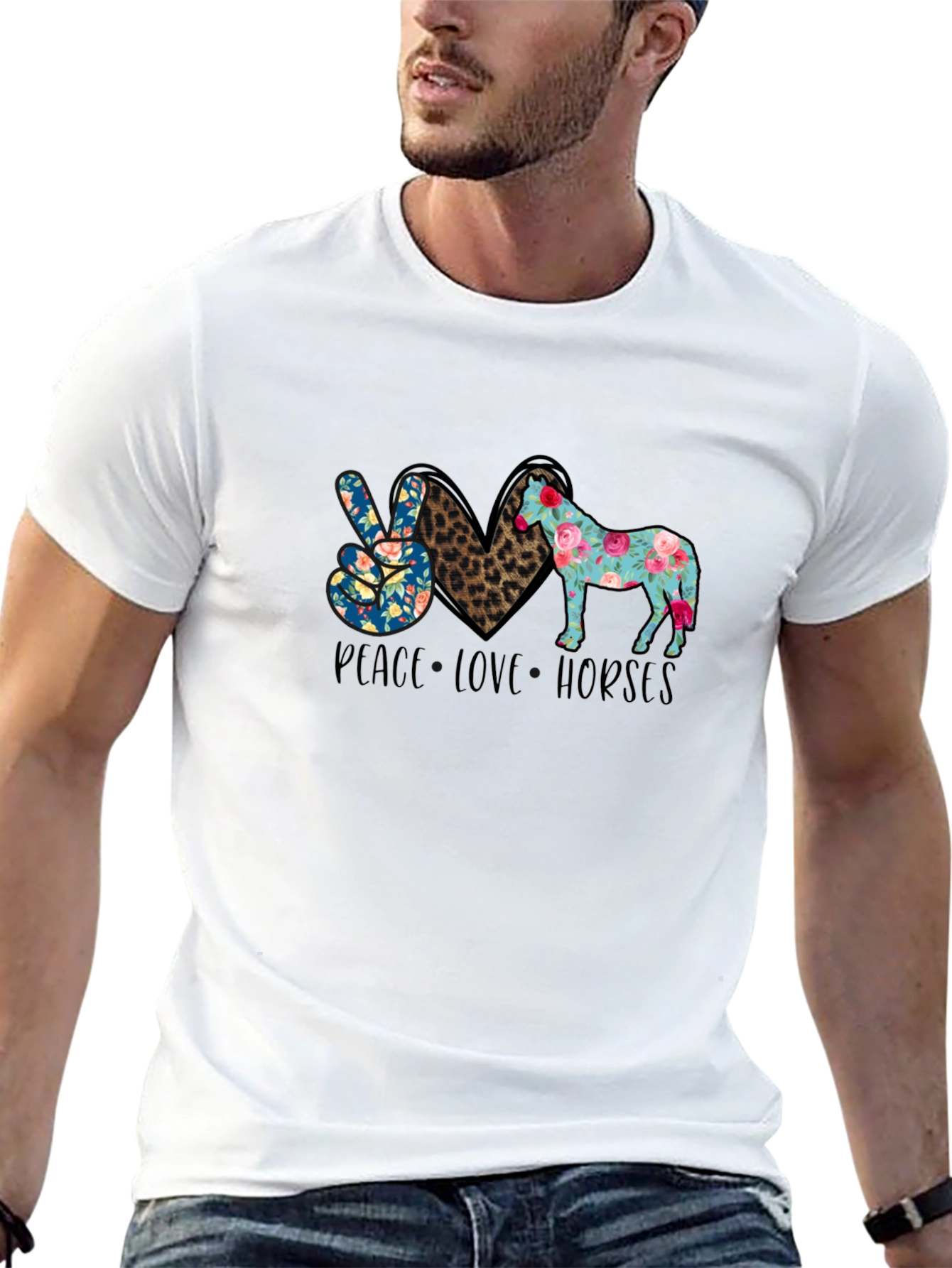 Peace Love Horses Graphic Tee