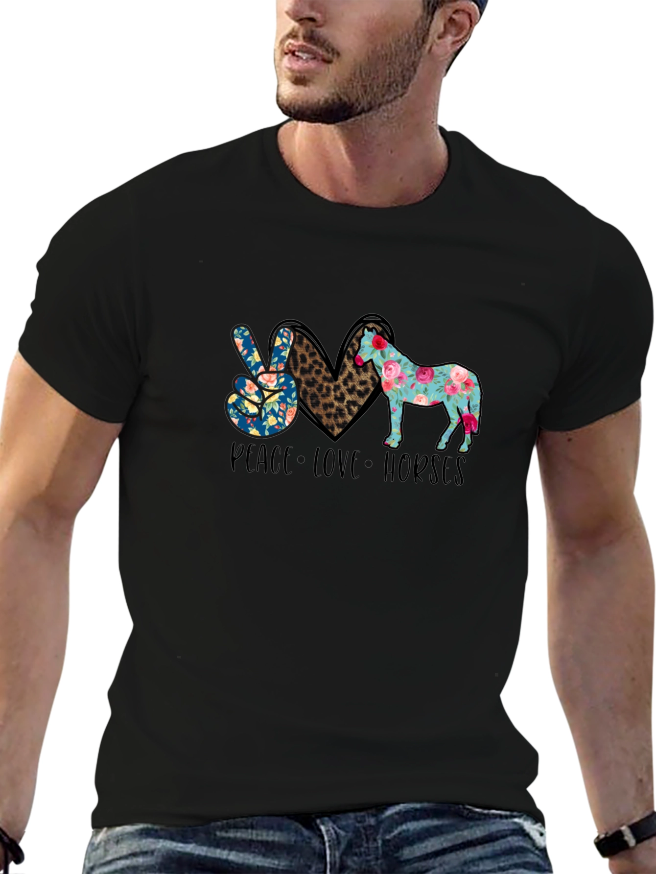 Peace Love Horses Graphic Tee