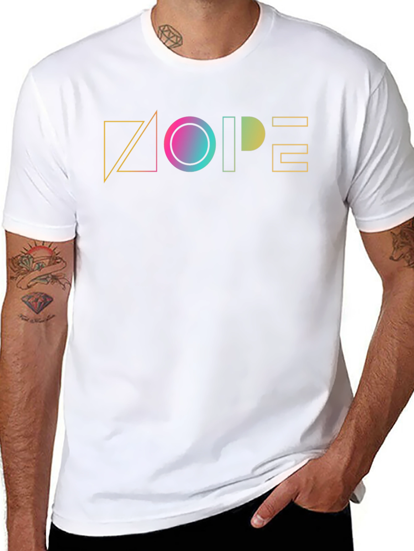 Geometric NOPE Graphic Tee - Modern Casual Style