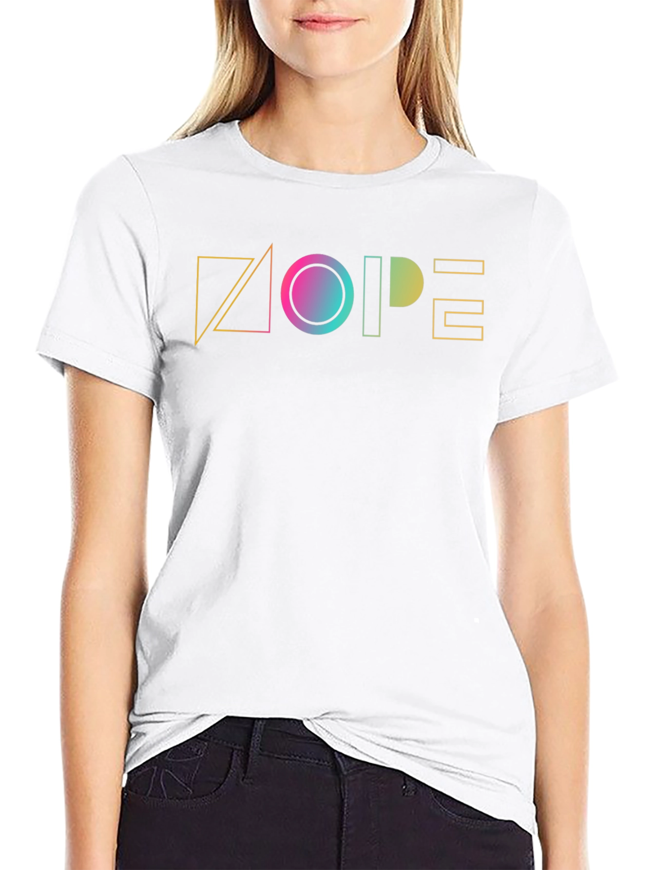 Geometric NOPE Graphic Tee - Modern Casual Style