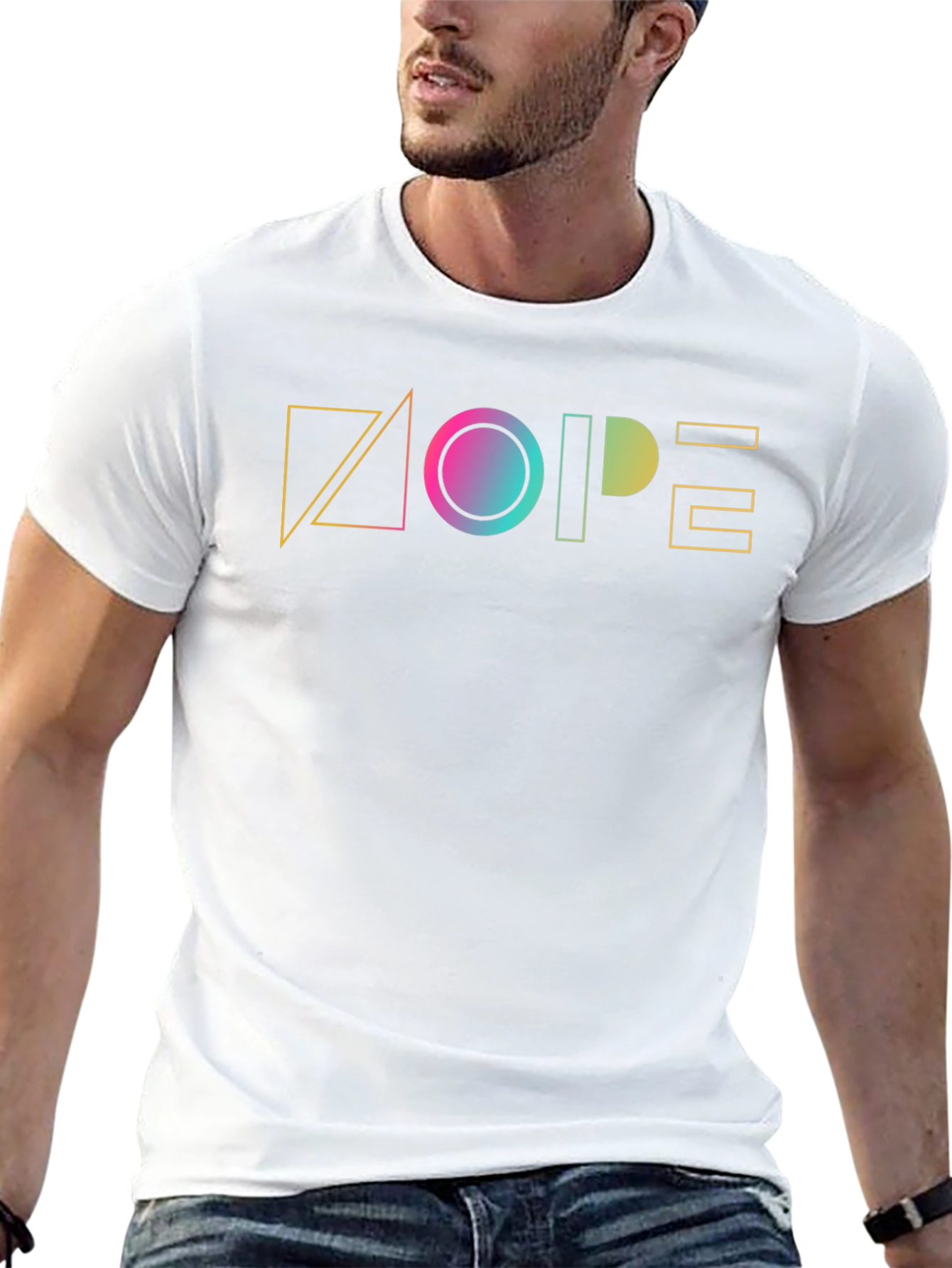 Geometric NOPE Graphic Tee - Modern Casual Style