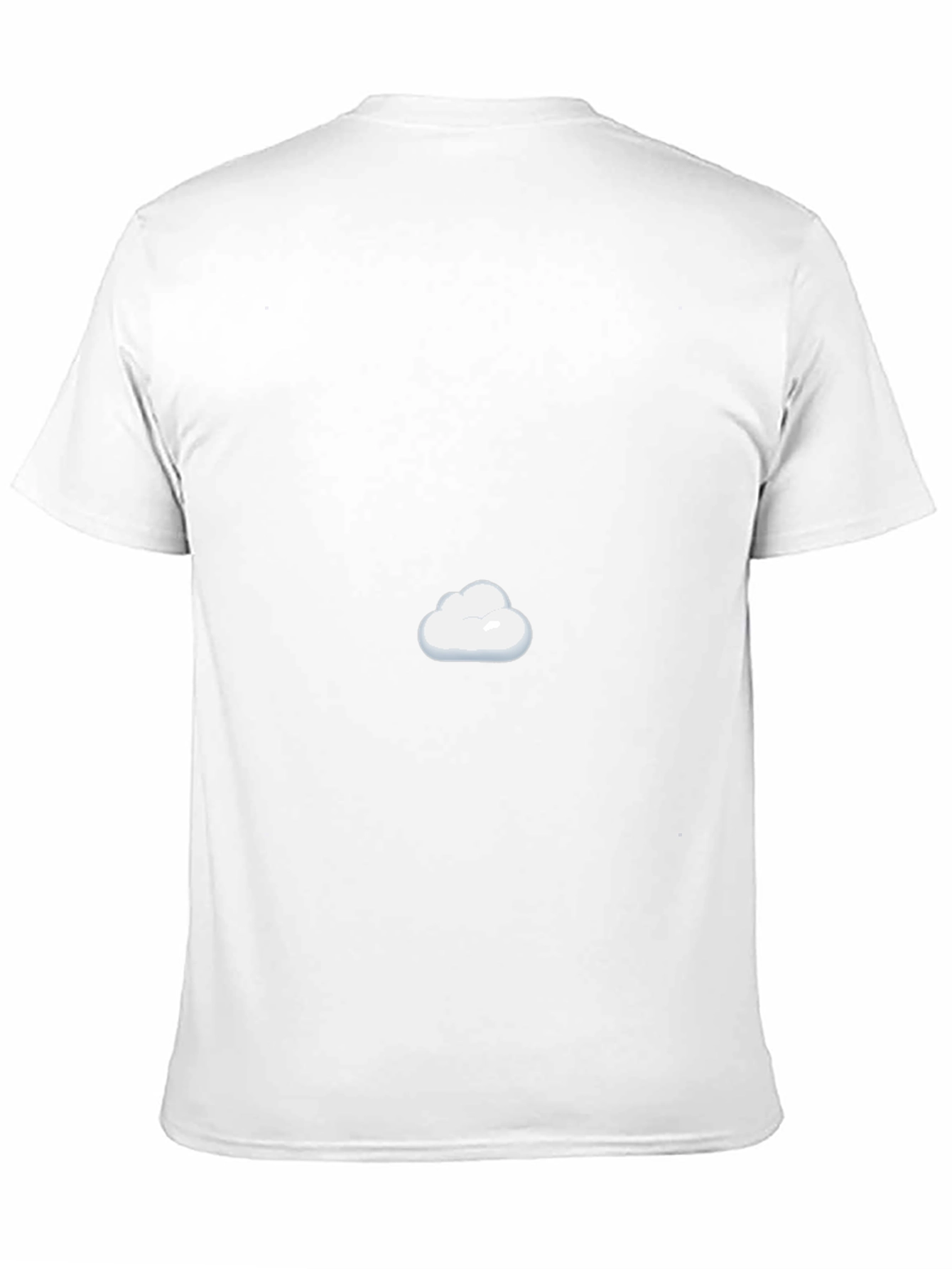 Mens Black Cotton T-Shirt with Cloud Design