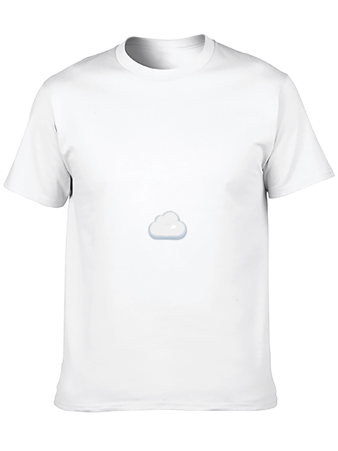 Mens Black Cotton T-Shirt with Cloud Design