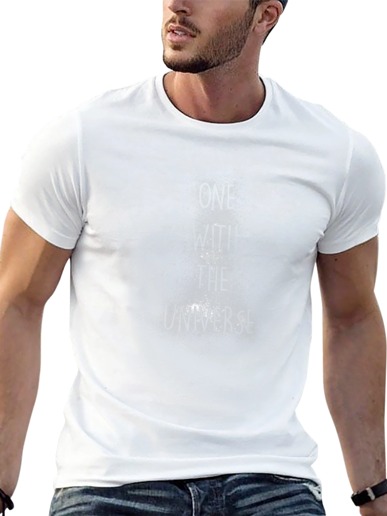 Cosmic Universe Graphic Print Black T-Shirt