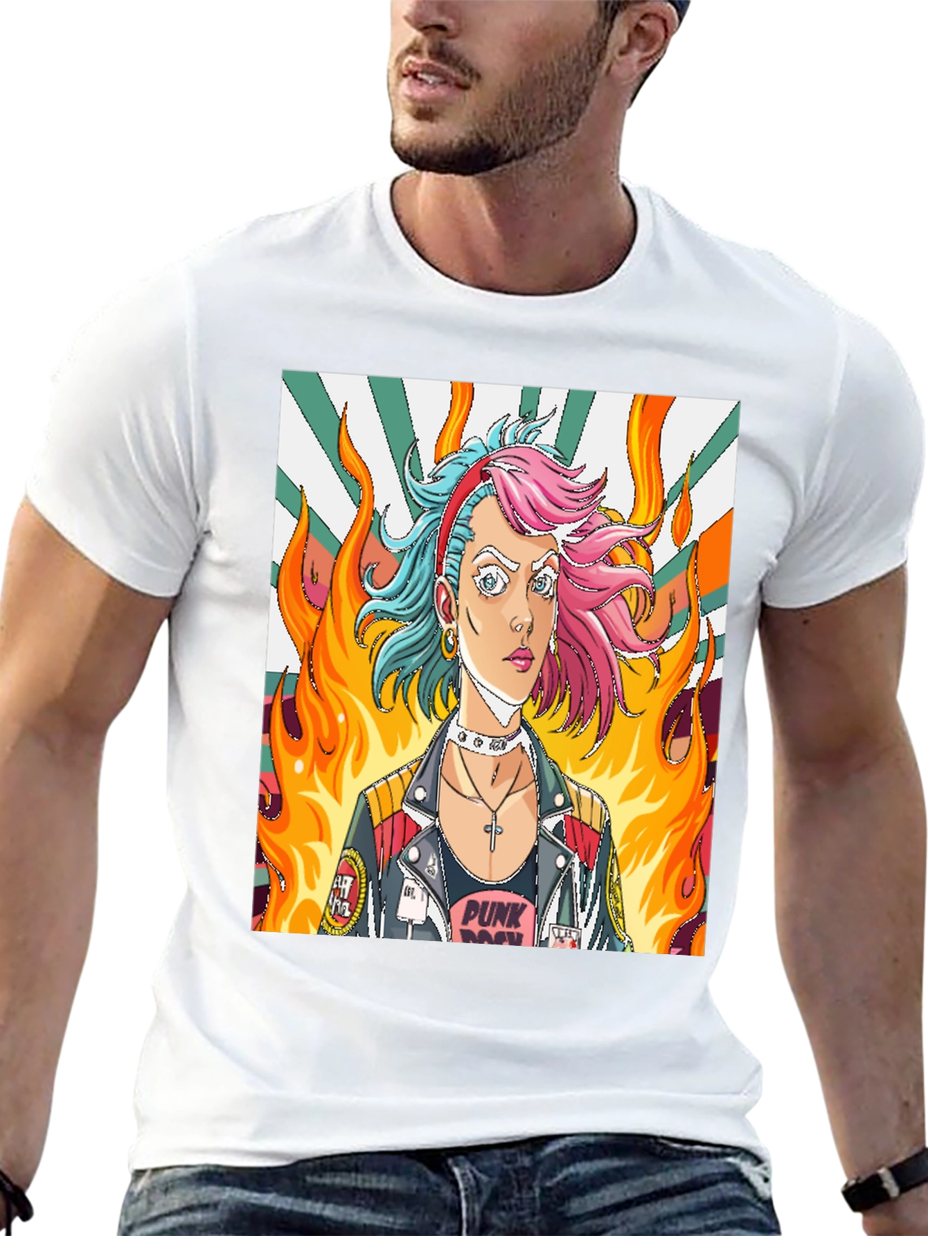 Punk Rock Girl Graphic Tee - Edgy Style