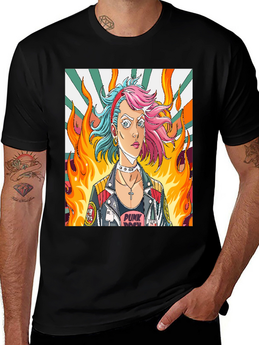 Punk Rock Girl Graphic Tee - Edgy Style