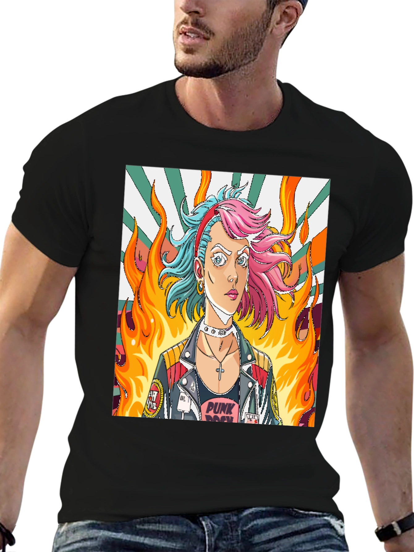 Punk Rock Girl Graphic Tee - Edgy Style