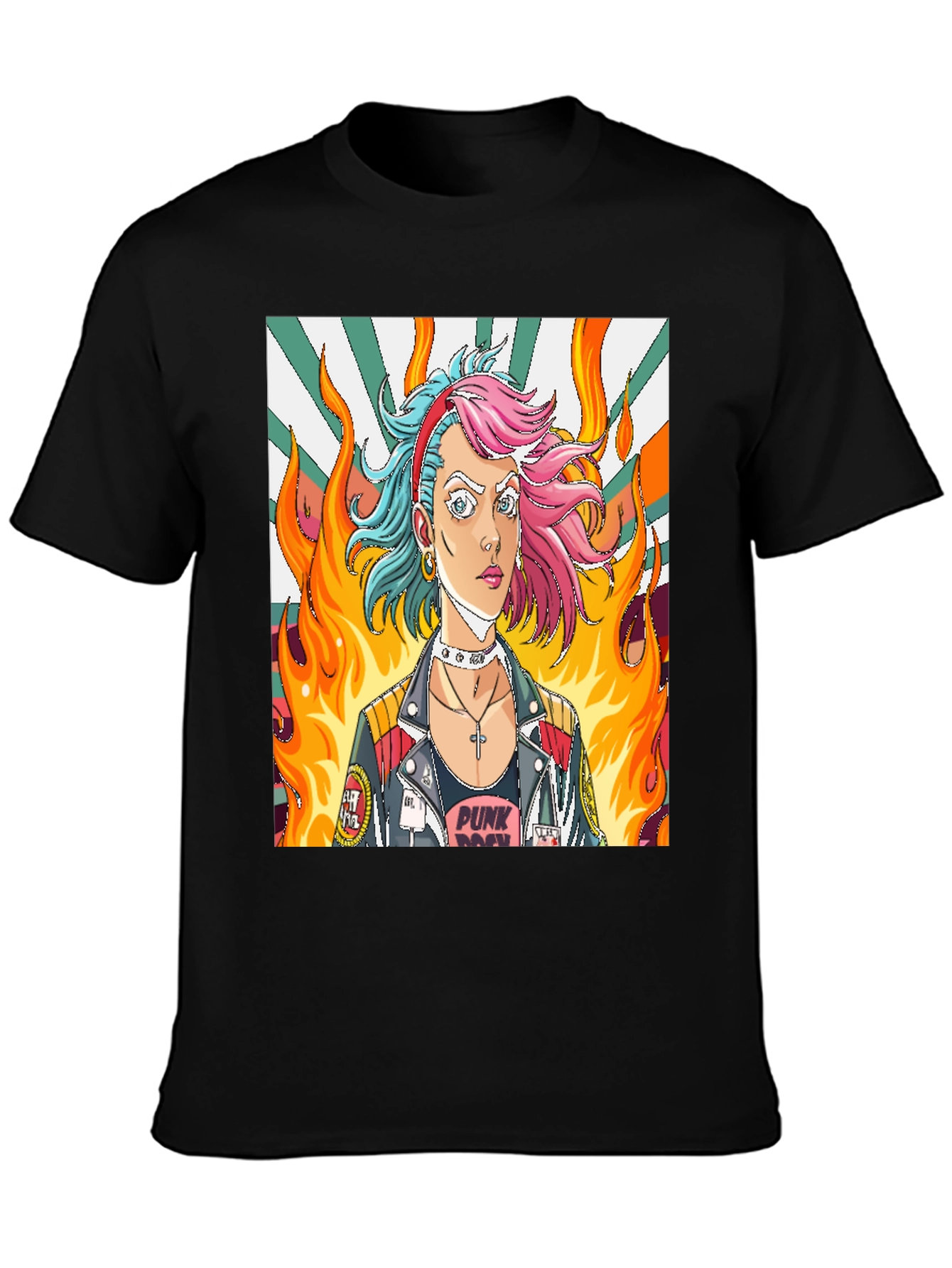 Punk Rock Girl Graphic Tee - Edgy Style