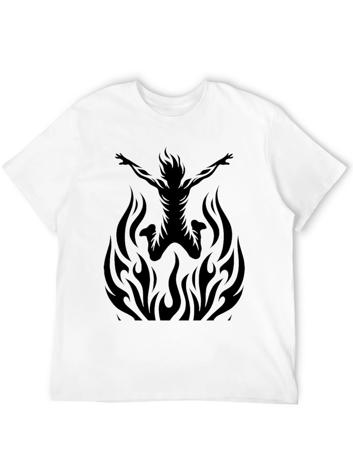 Fiery Leap Graphic Tee - Black Cotton Comfort