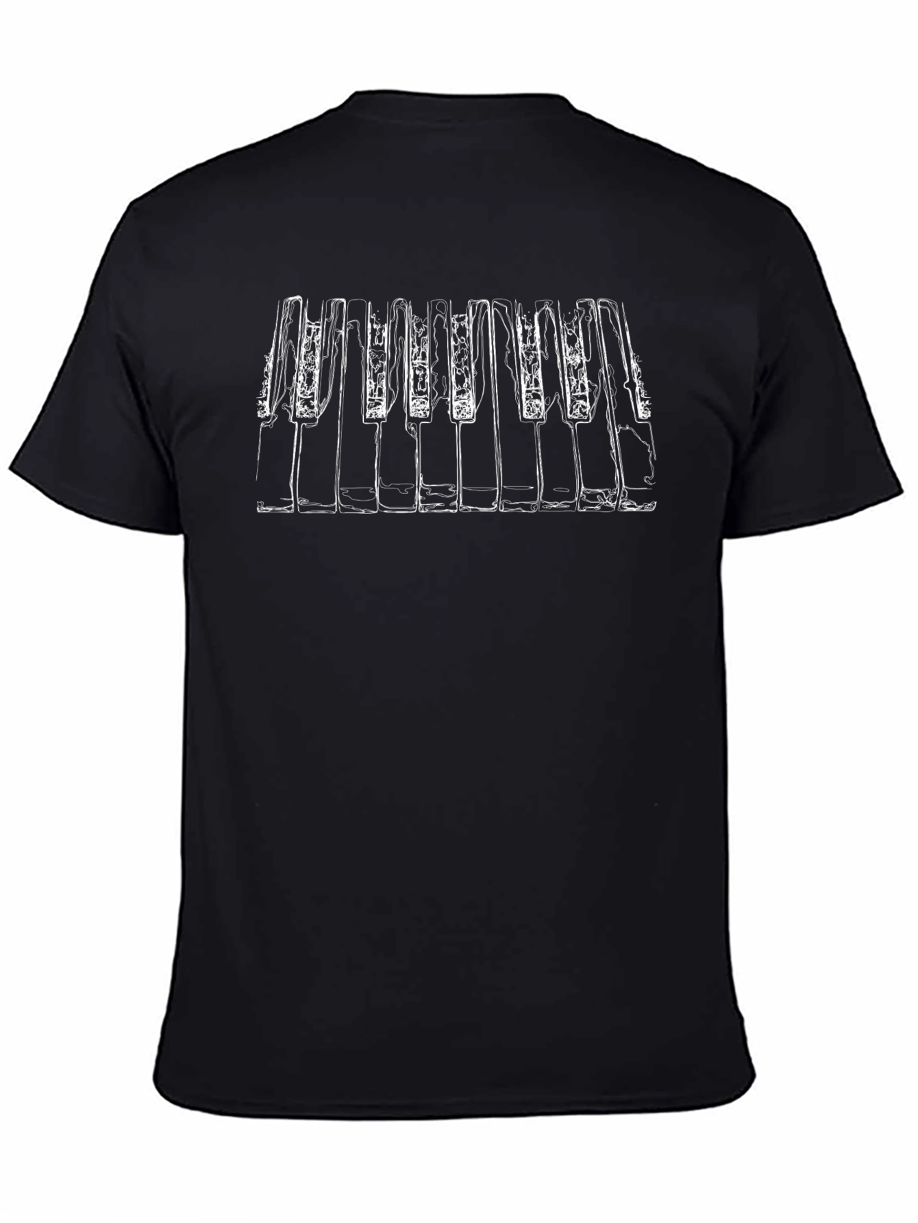 Piano Keys Graphic Black T-Shirt