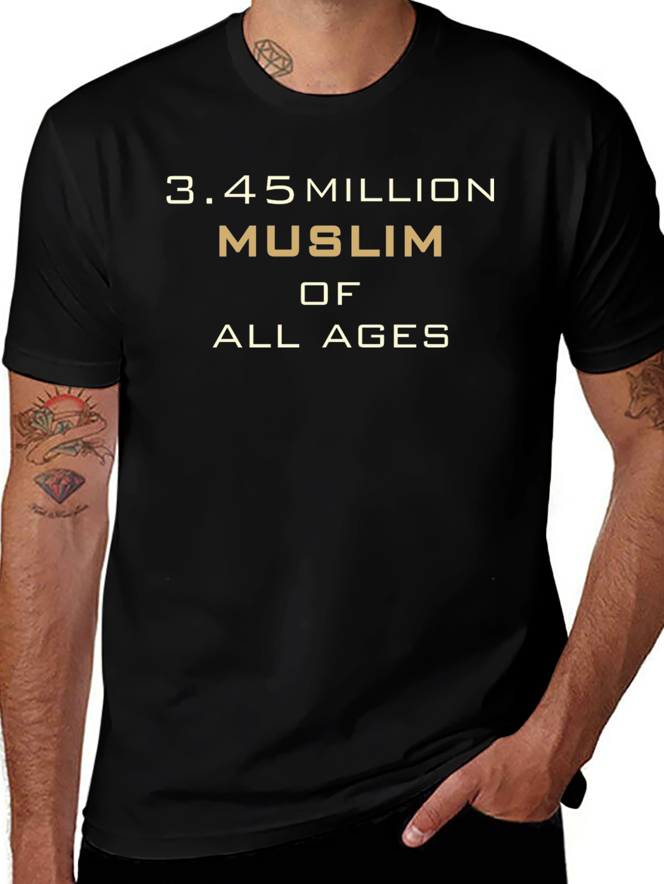 3.45 Million Muslim of All Ages Graphic T-Shirt