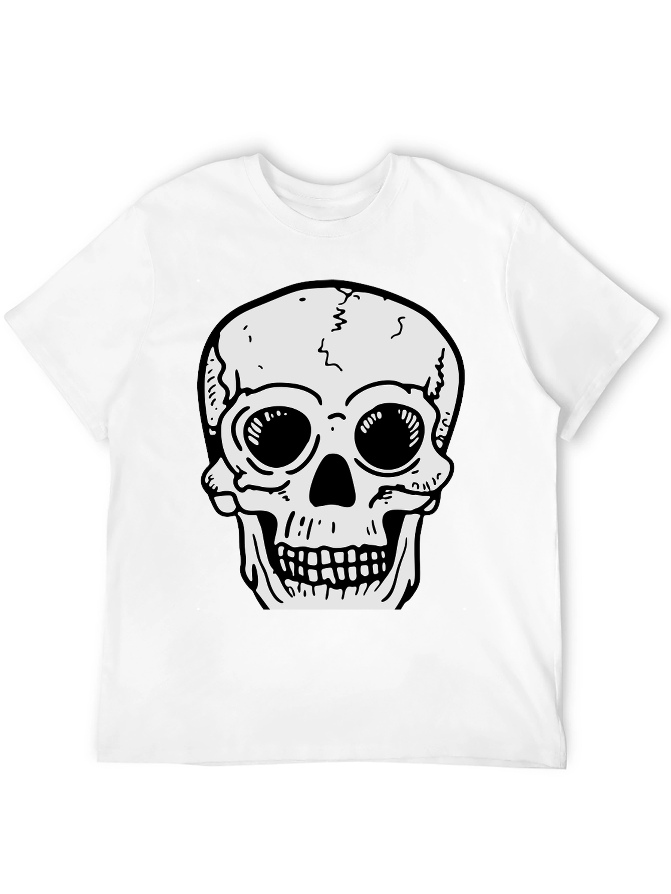 Skull Graphic Tee - Mens Black Cotton T-Shirt