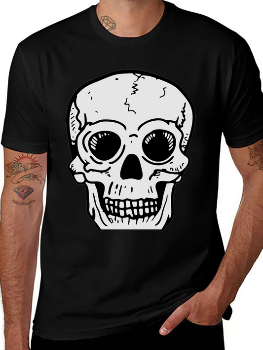 Skull Graphic Tee - Mens Black Cotton T-Shirt