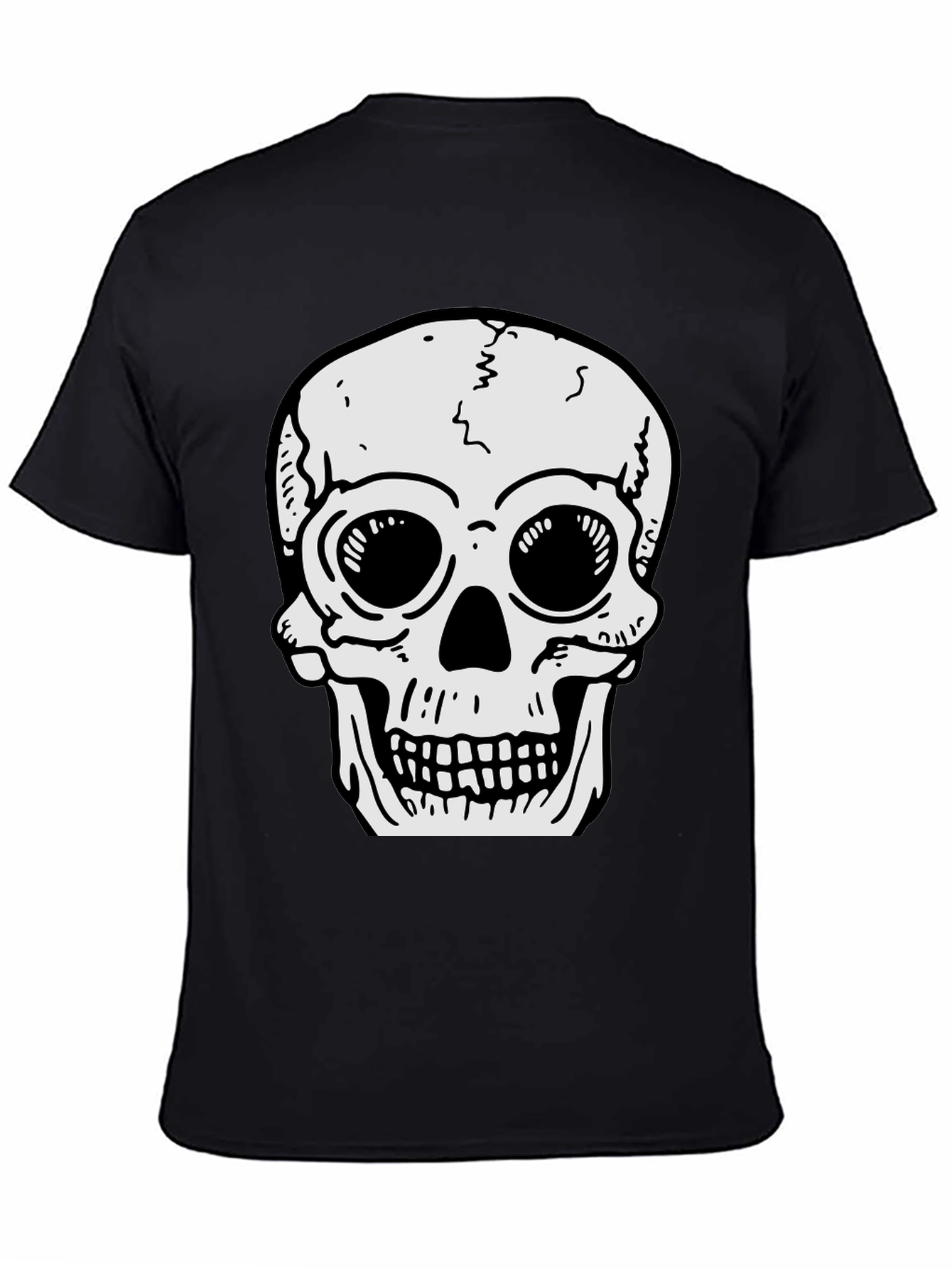 Skull Graphic Tee - Mens Black Cotton T-Shirt