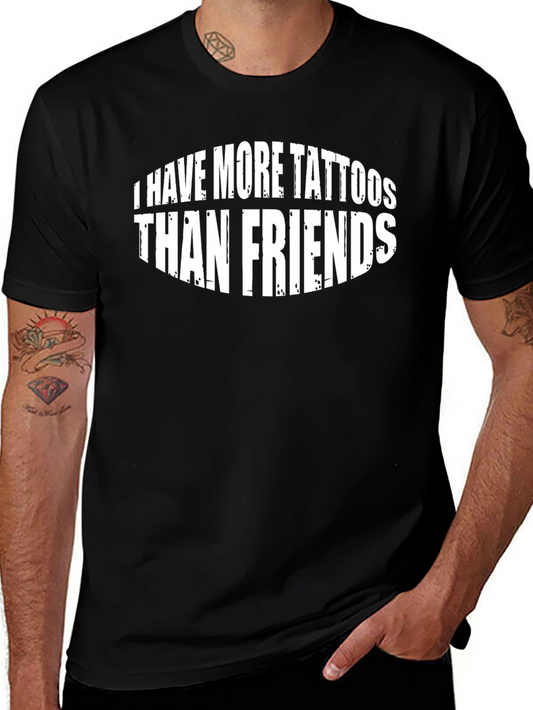 Tattoo Enthusiast Graphic Tee - More Tattoos Than Friends