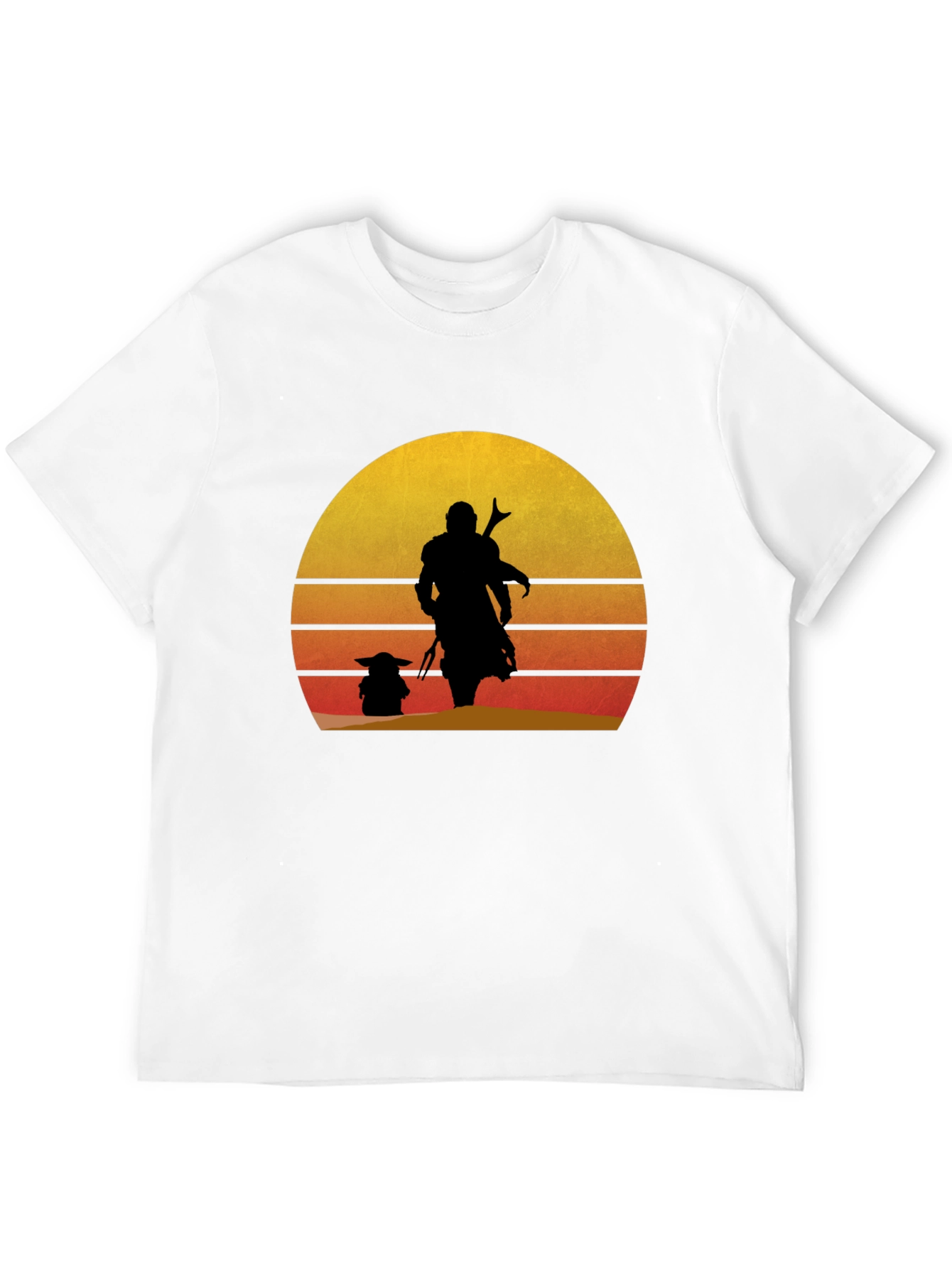 Mando & Grogu Sunset Graphic Tee - Black