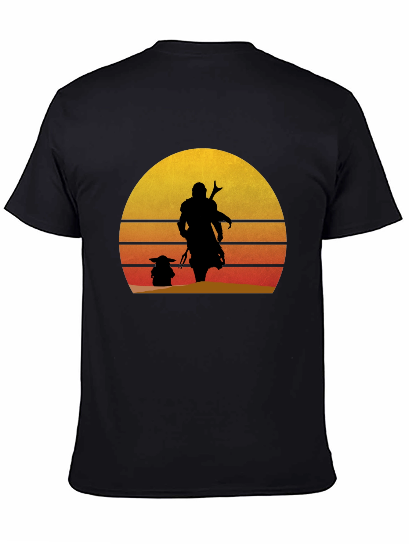 Mando & Grogu Sunset Graphic Tee - Black