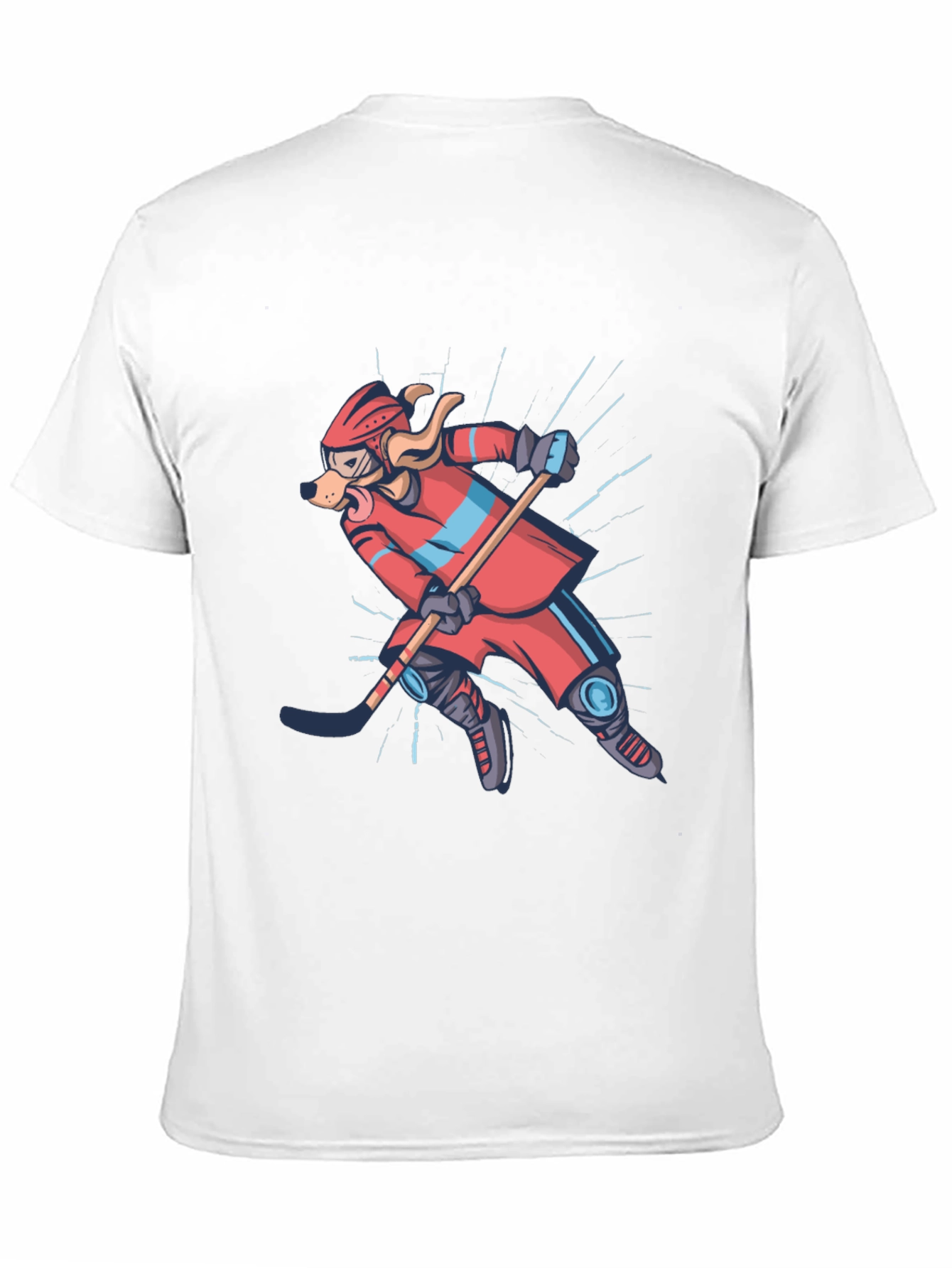 Dog Hockey Player Graphic T-Shirt