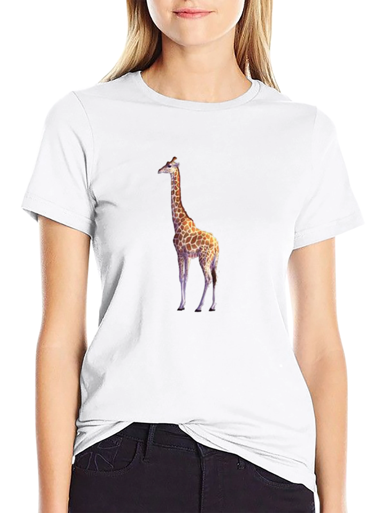 Giraffe Graphic Black T-Shirt