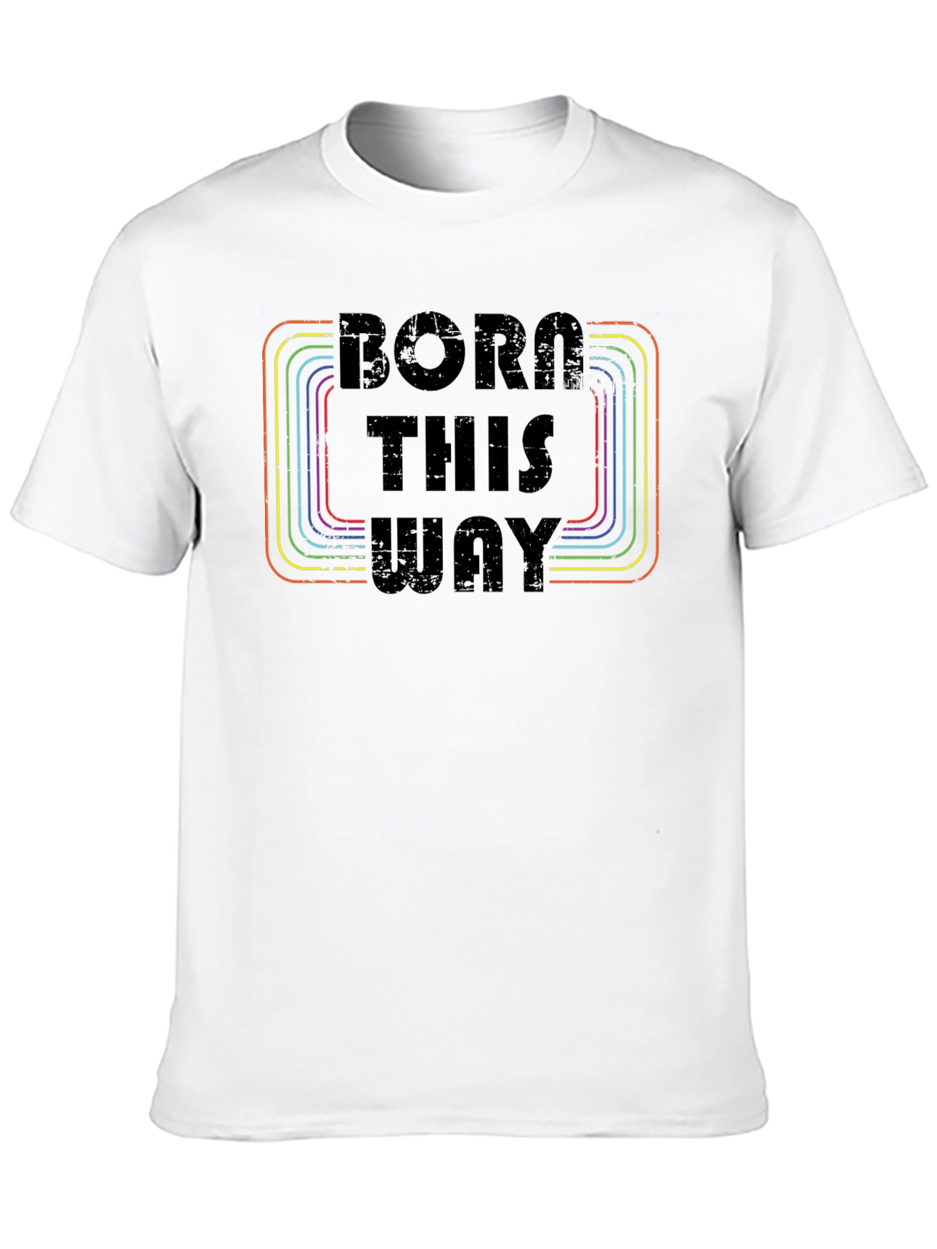 Born This Way Retro Rainbow Graphic Tee