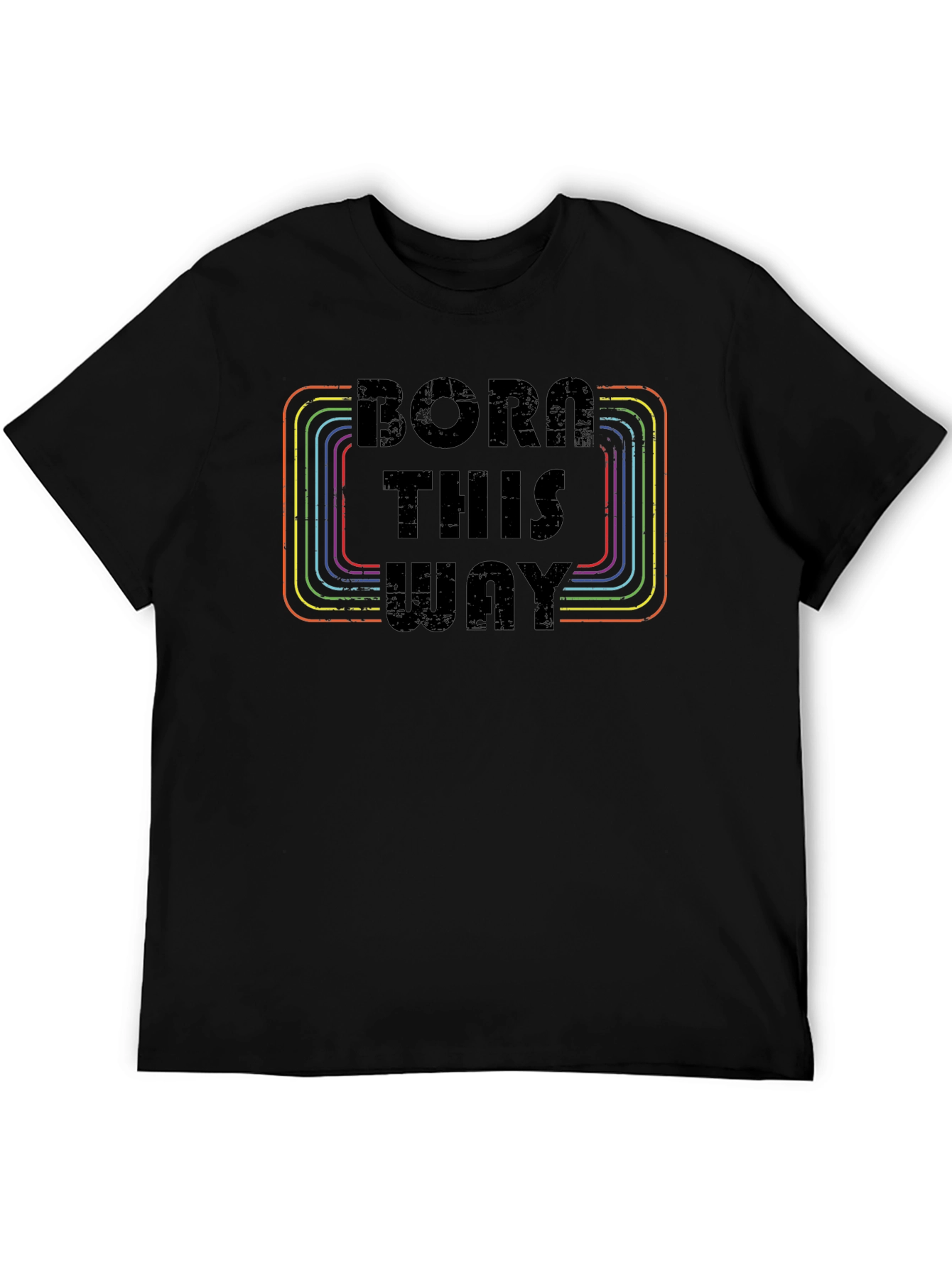 Born This Way Retro Rainbow Graphic Tee