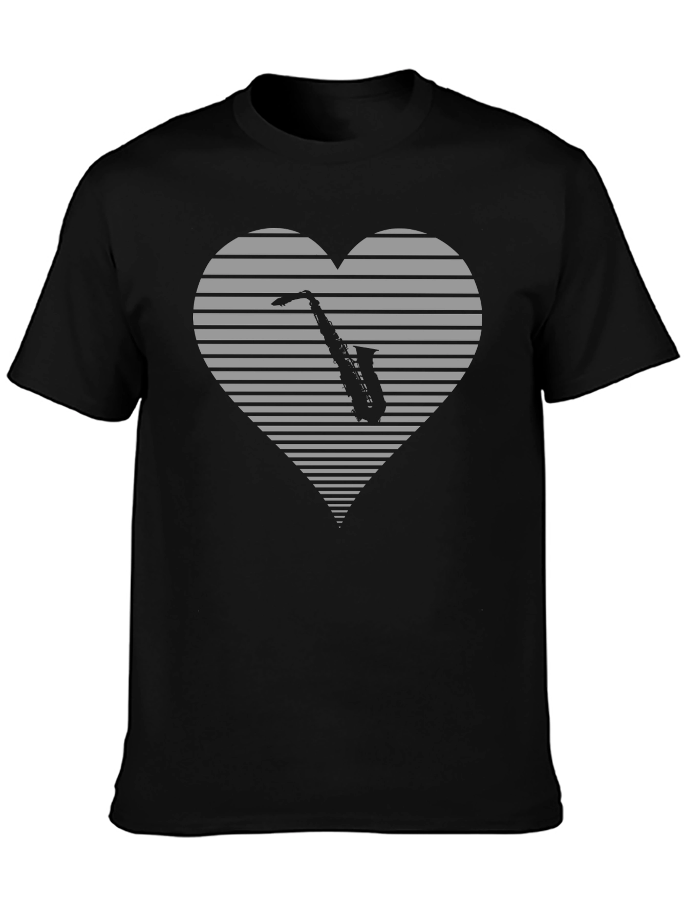 Saxophone Heart T-Shirt - Music Lover Tee