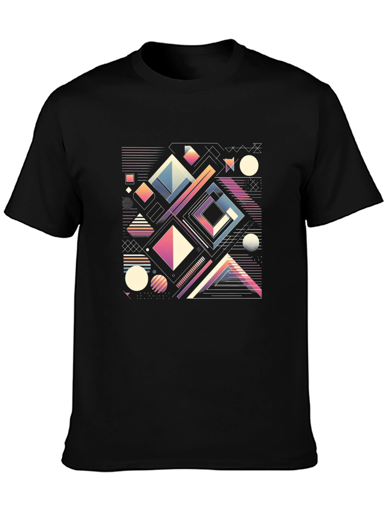 Geometric Pattern T-Shirt - Retro Modern Style