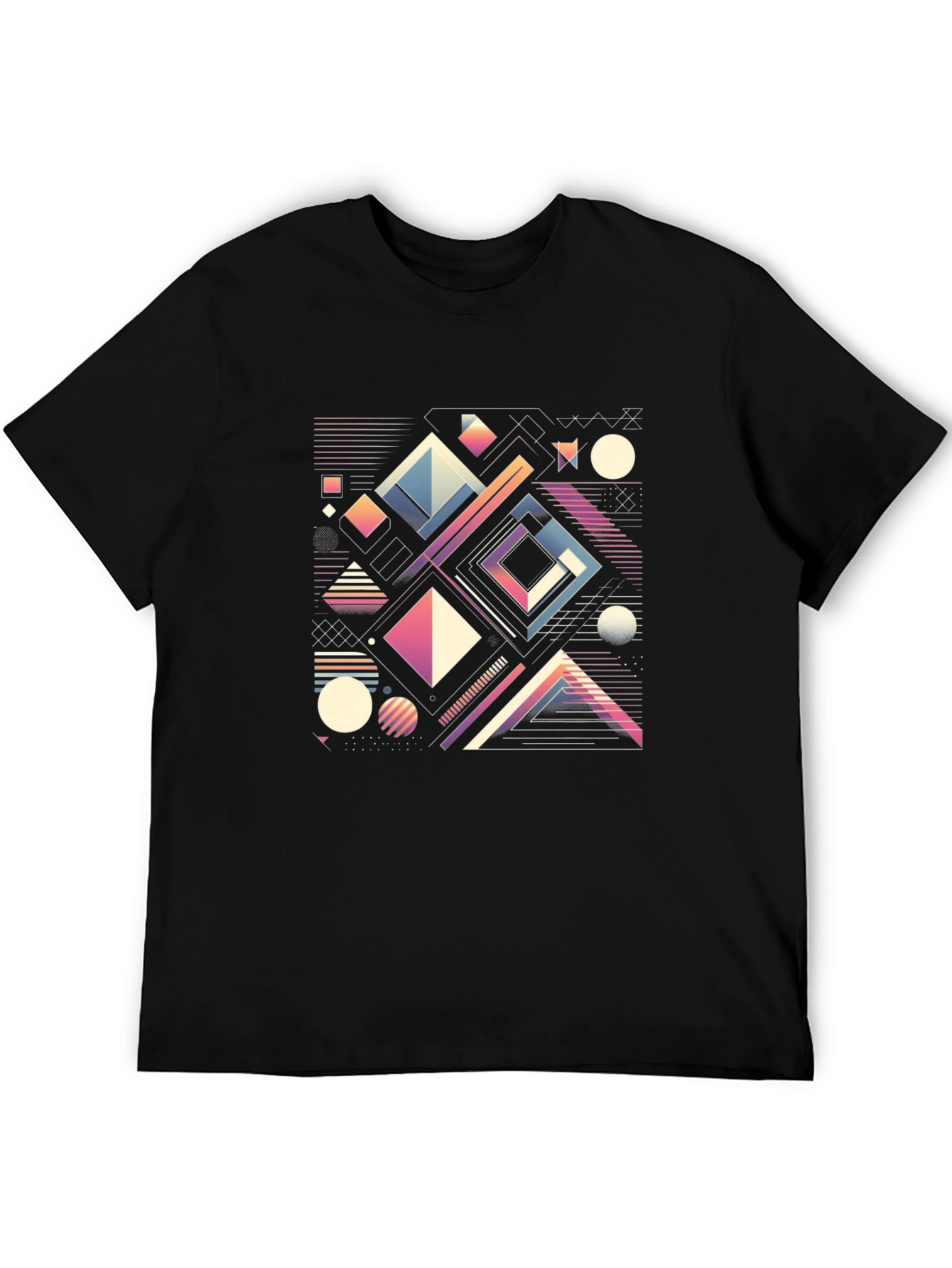 Geometric Pattern T-Shirt - Retro Modern Style