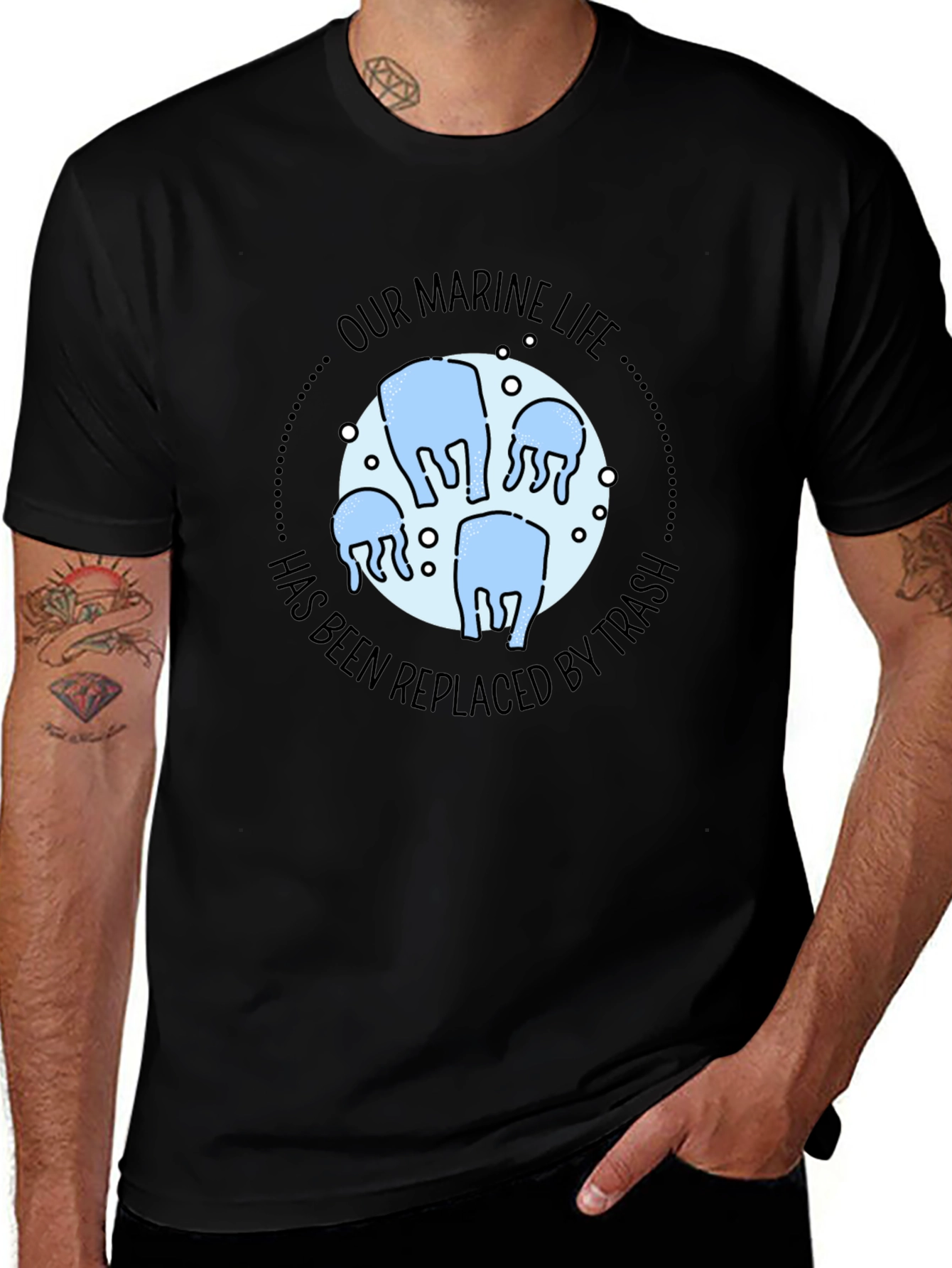Marine Life Trash T-Shirt - Ocean Conservation Tee