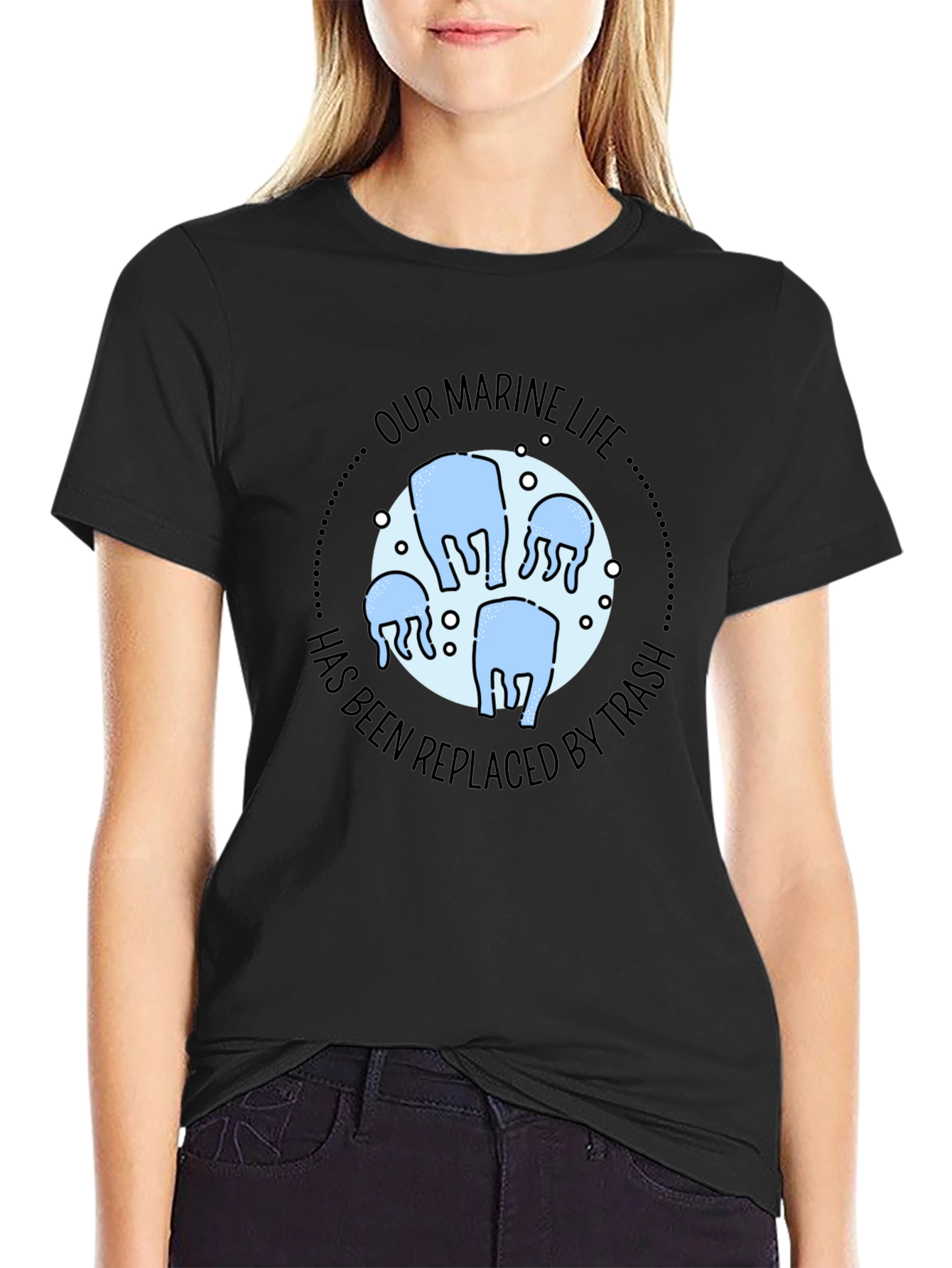 Marine Life Trash T-Shirt - Ocean Conservation Tee