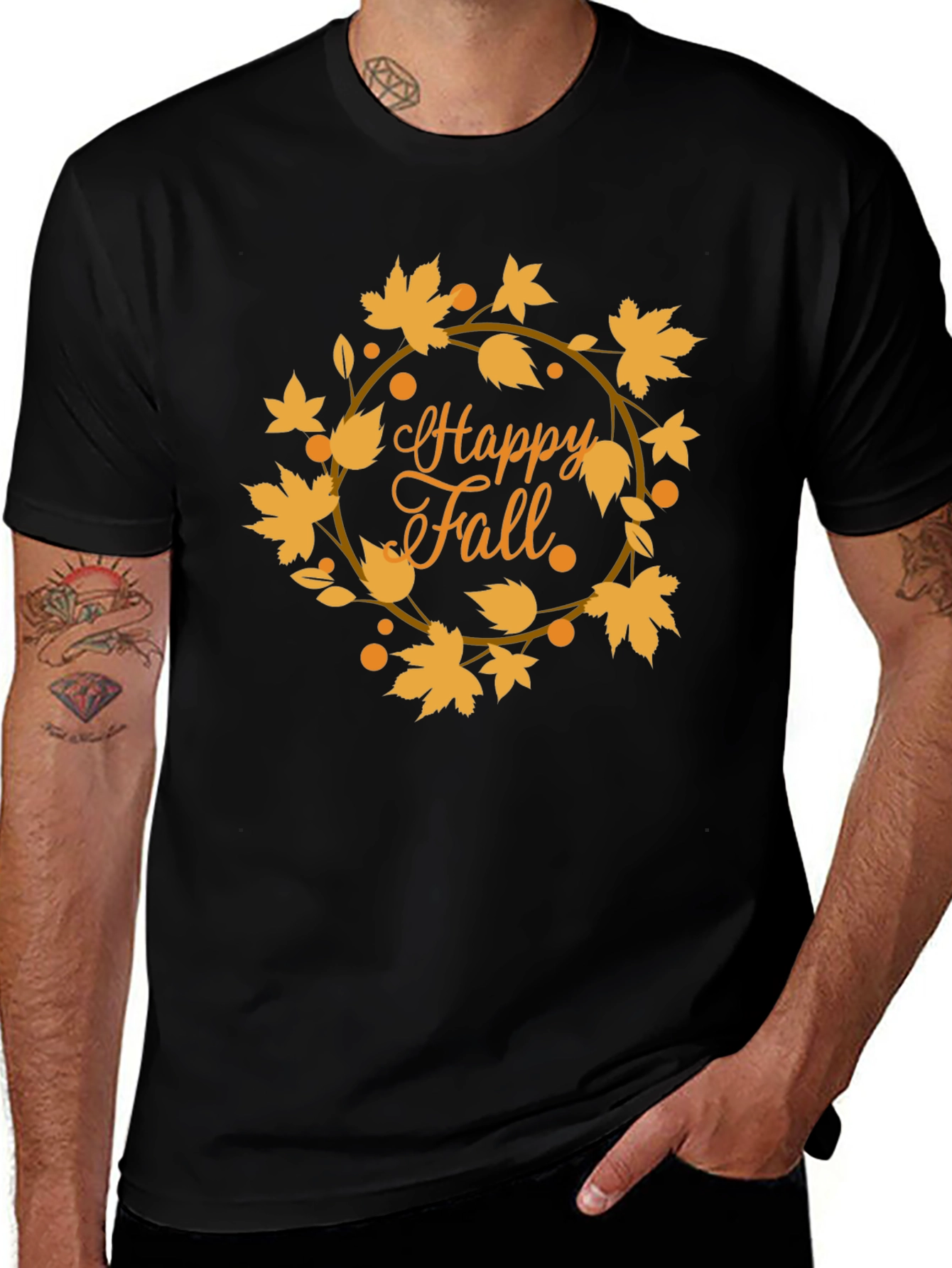 Happy Fall Graphic Tee - Black