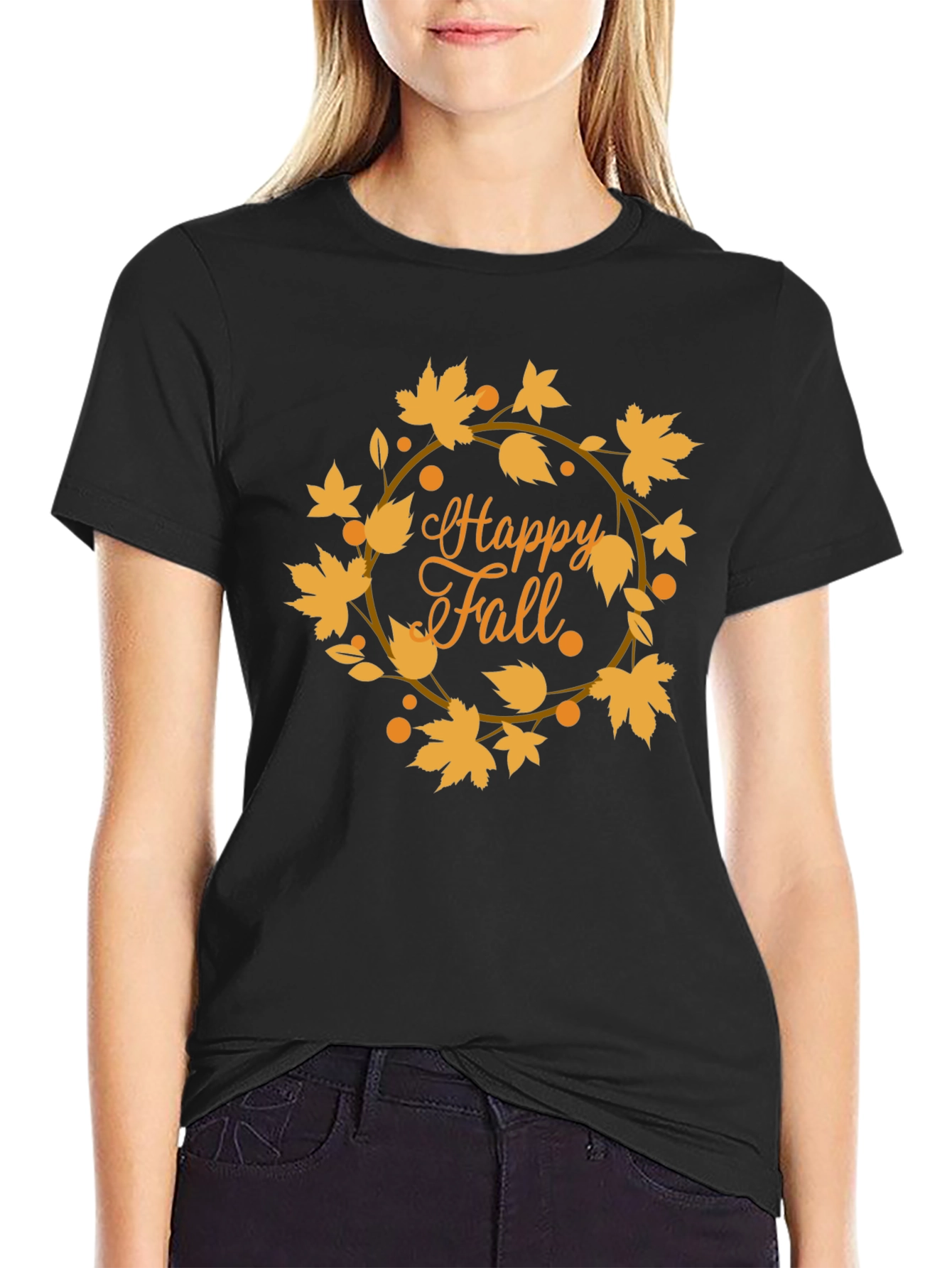 Happy Fall Graphic Tee - Black