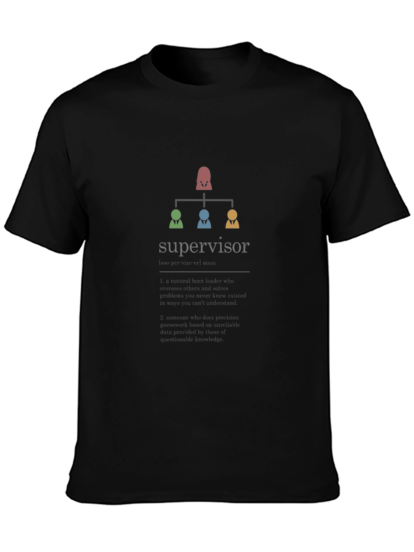 Supervisor Hierarchy T-Shirt - Black Cotton Tee
