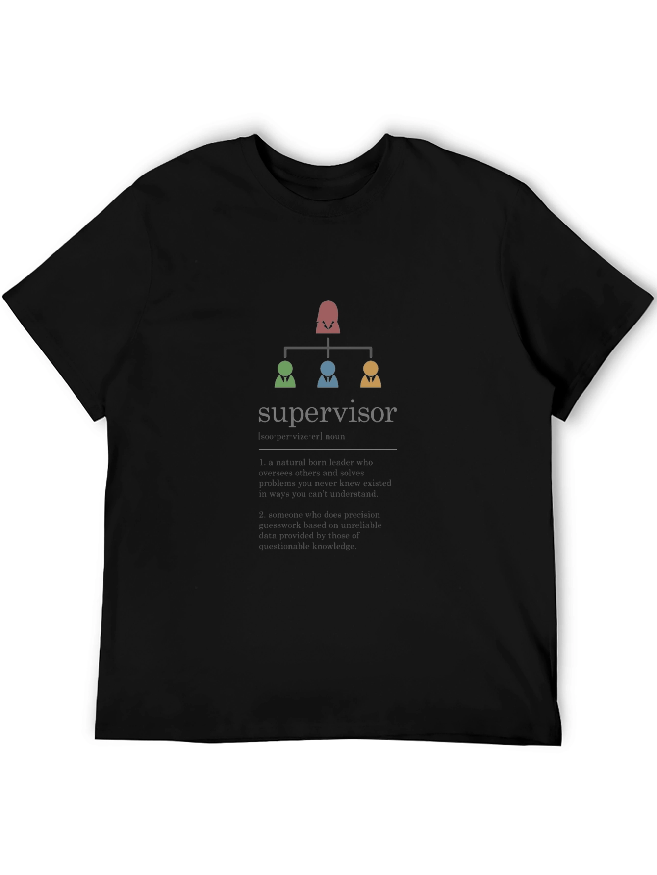 Supervisor Hierarchy T-Shirt - Black Cotton Tee