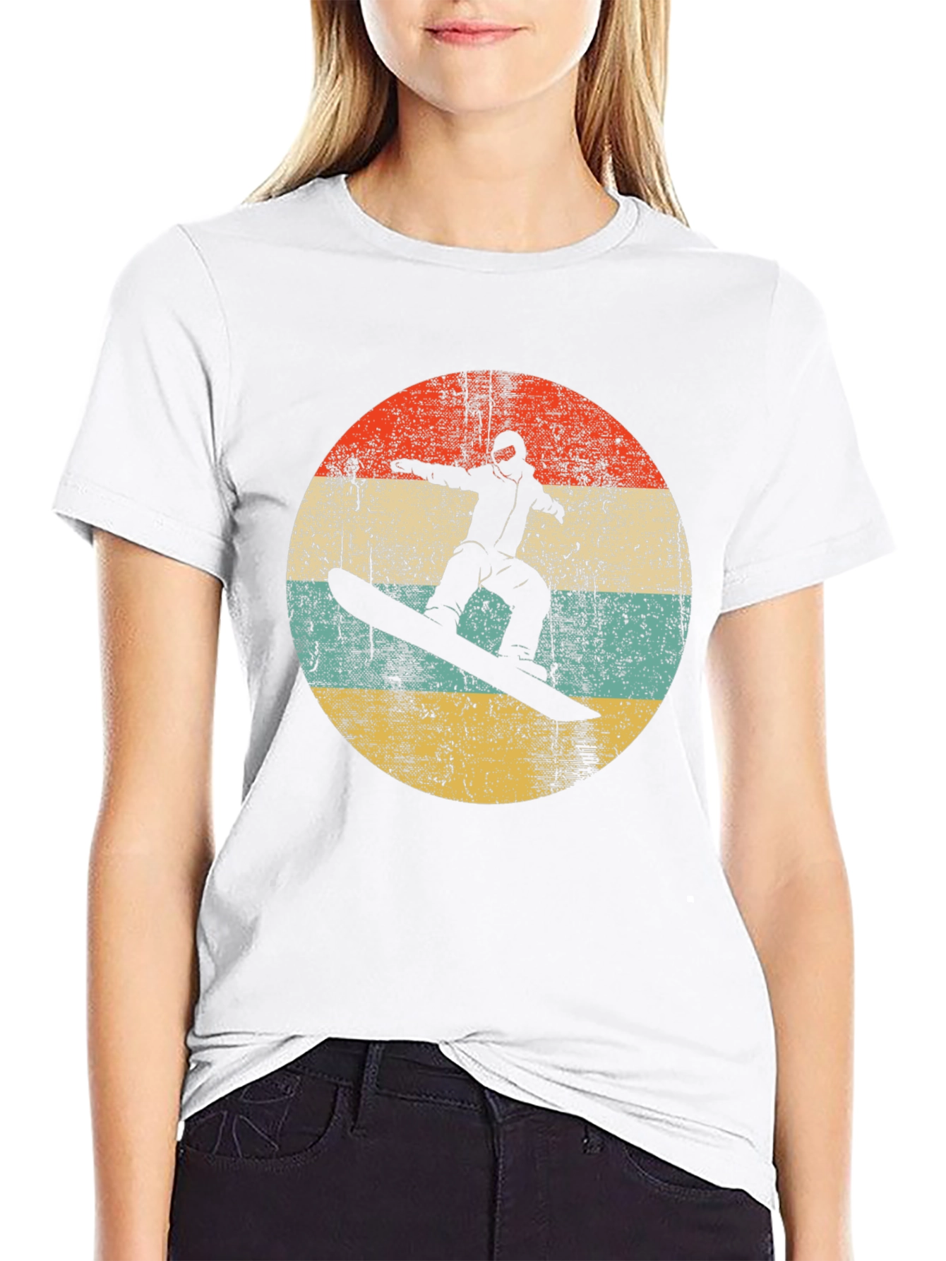 Retro Snowboarder Graphic Tee - Black